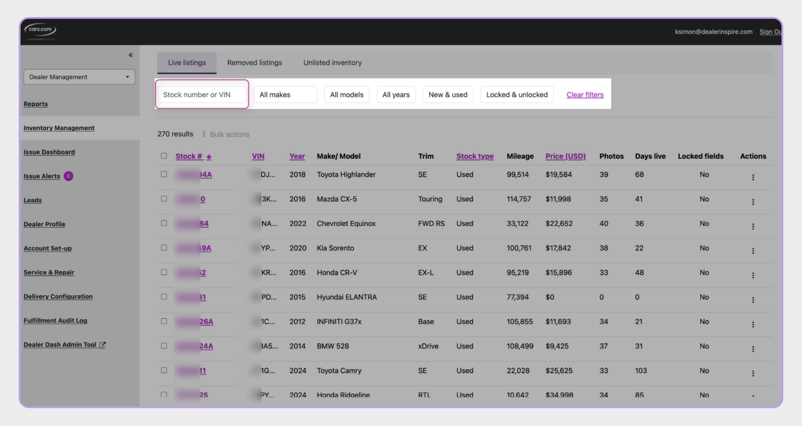 change pricing find your vehicle