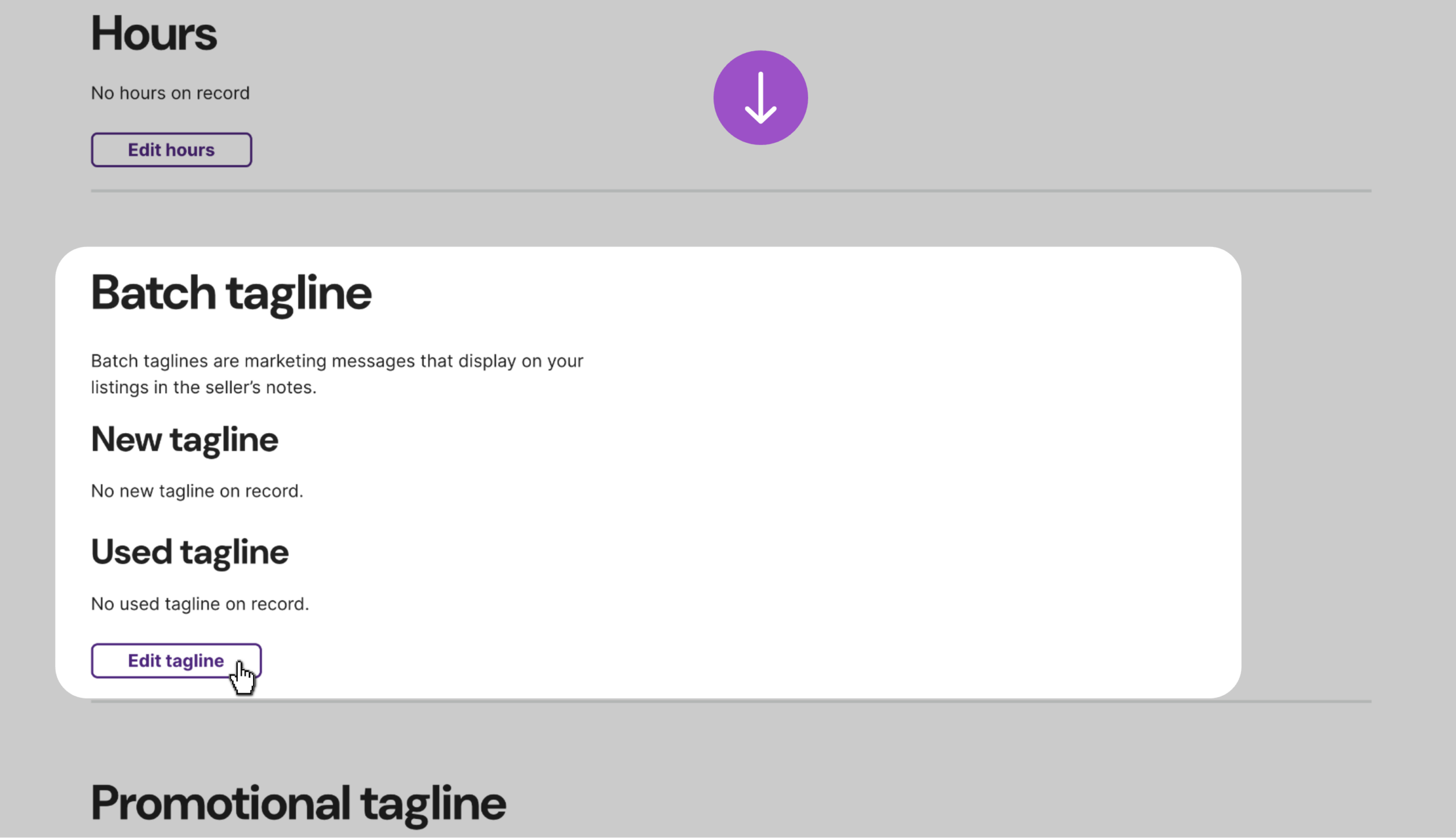 Find the Batch tagline section