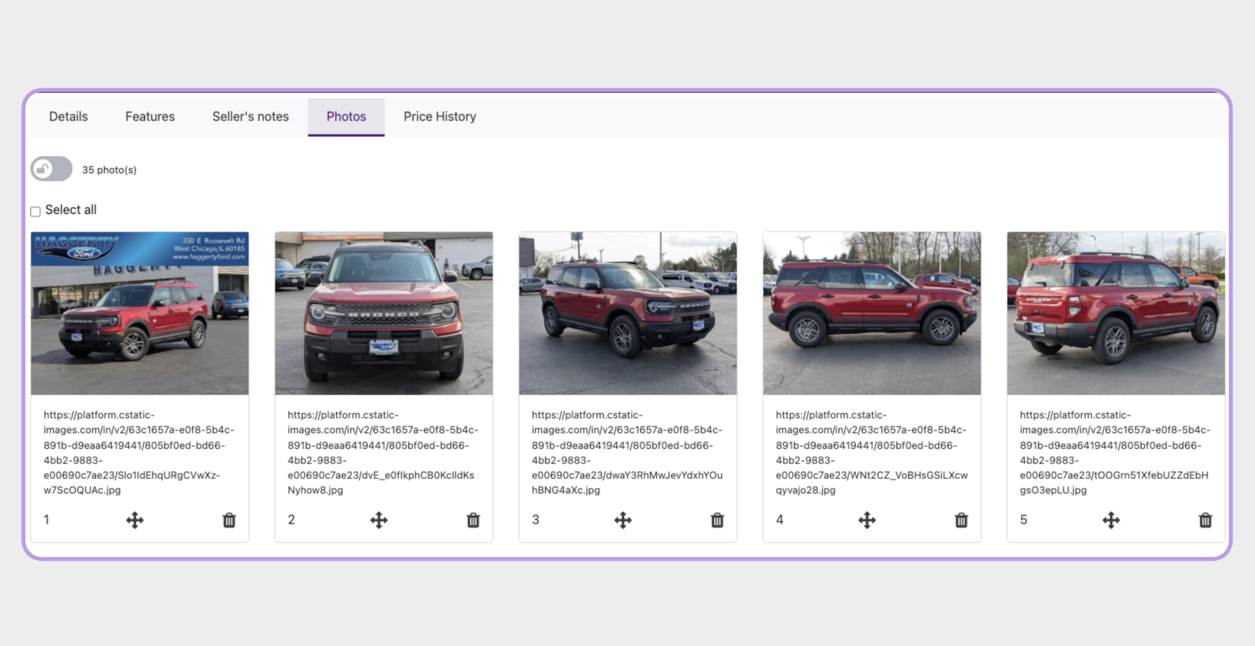 Inventory photos-Resize photos to the recommended resolution