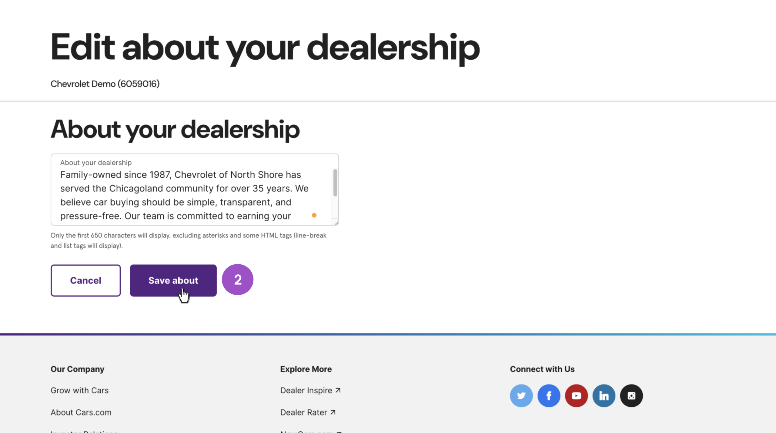 dealer module about your dealership