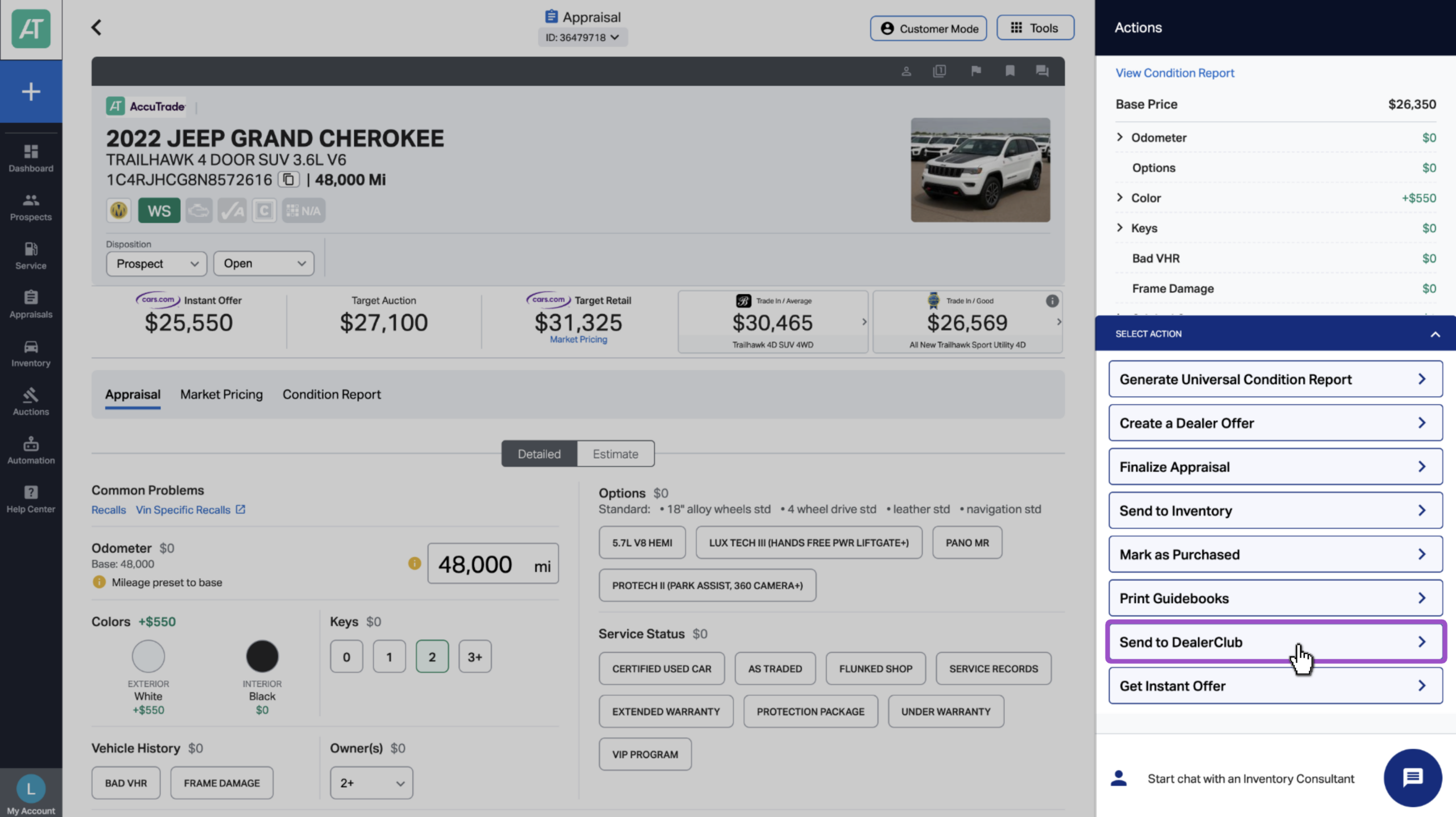 DealerClub Integration Send to DealerClub