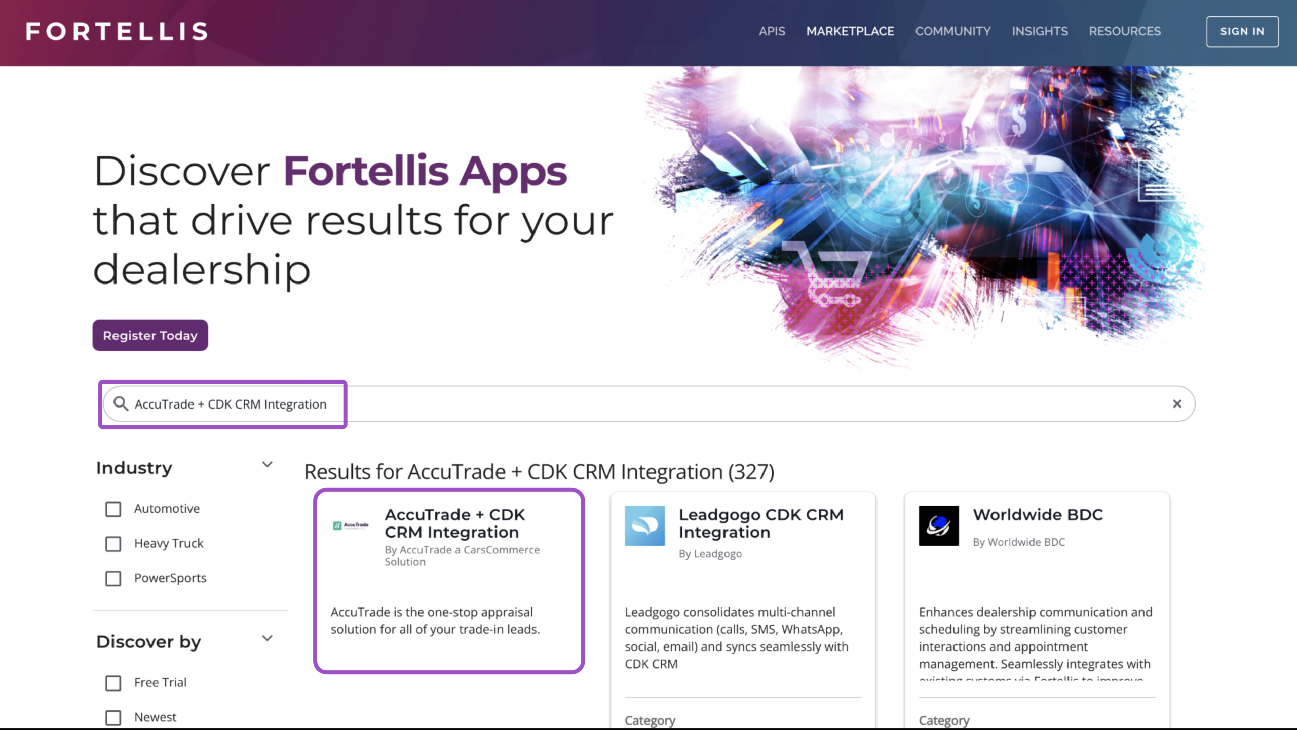 Search AccuTrade + CDK CRM Integration