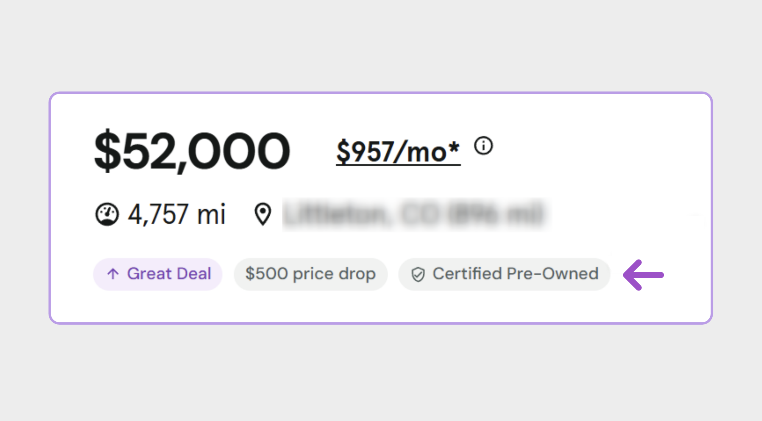 How Certified listings appear on Cars.com