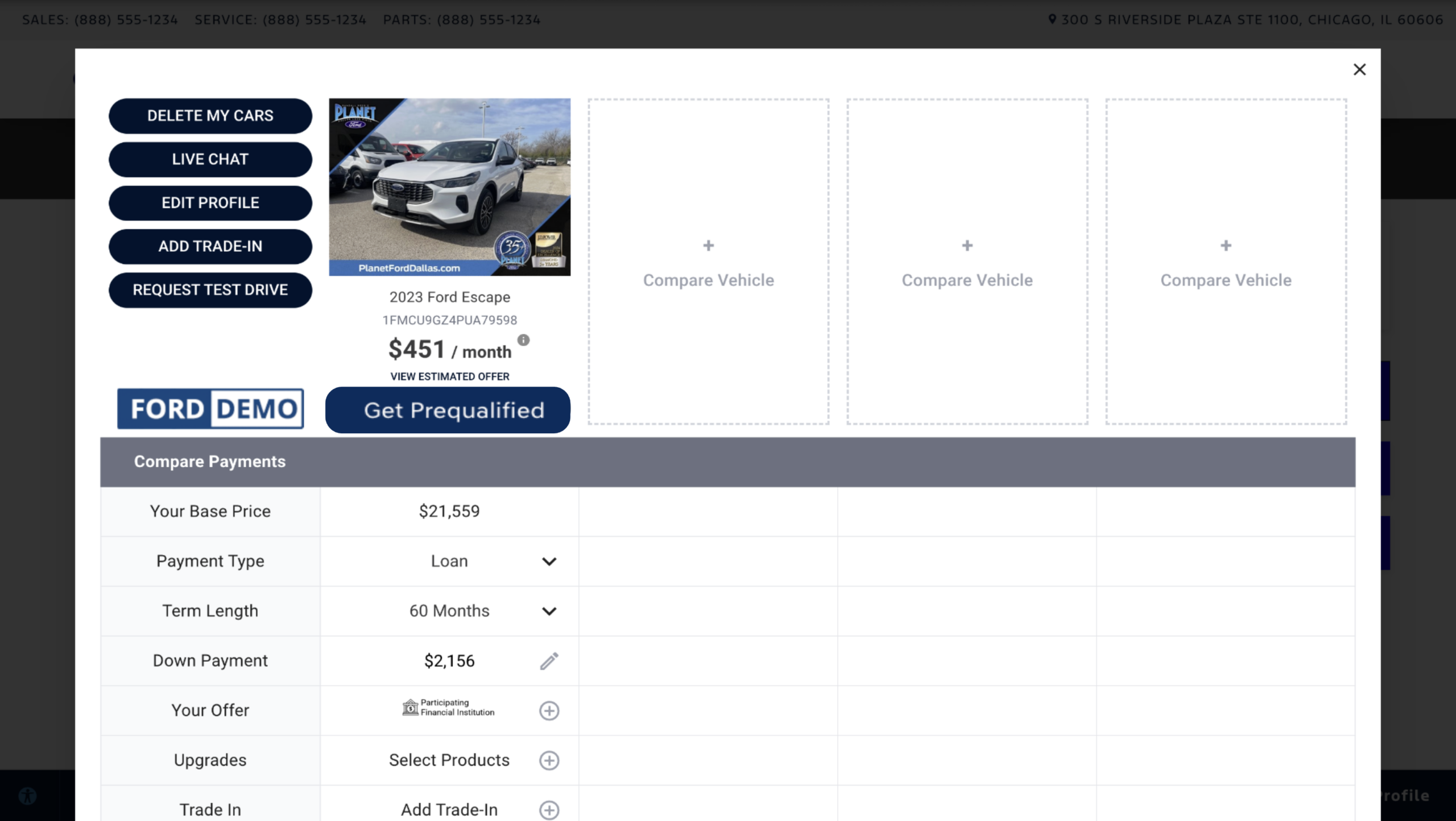 Online shopper compare vehicles Narrow down their choices more efficiently