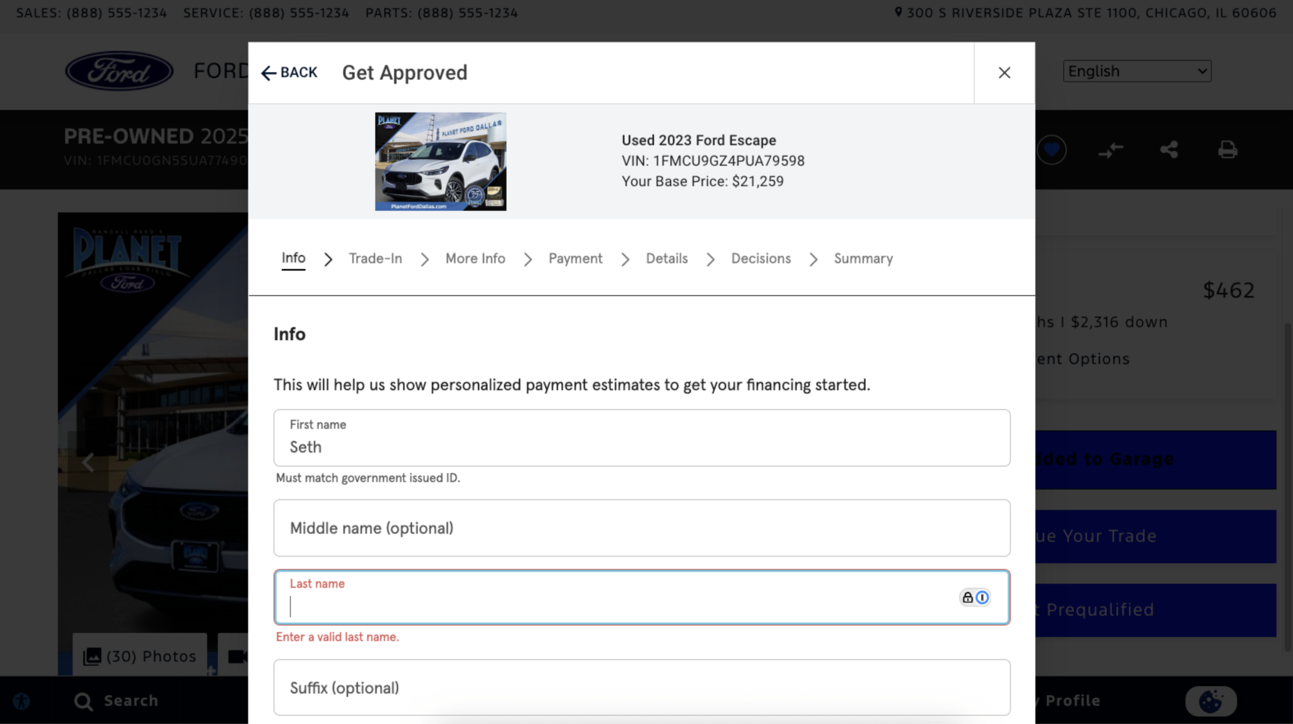 online shopper Get prequalified fill application