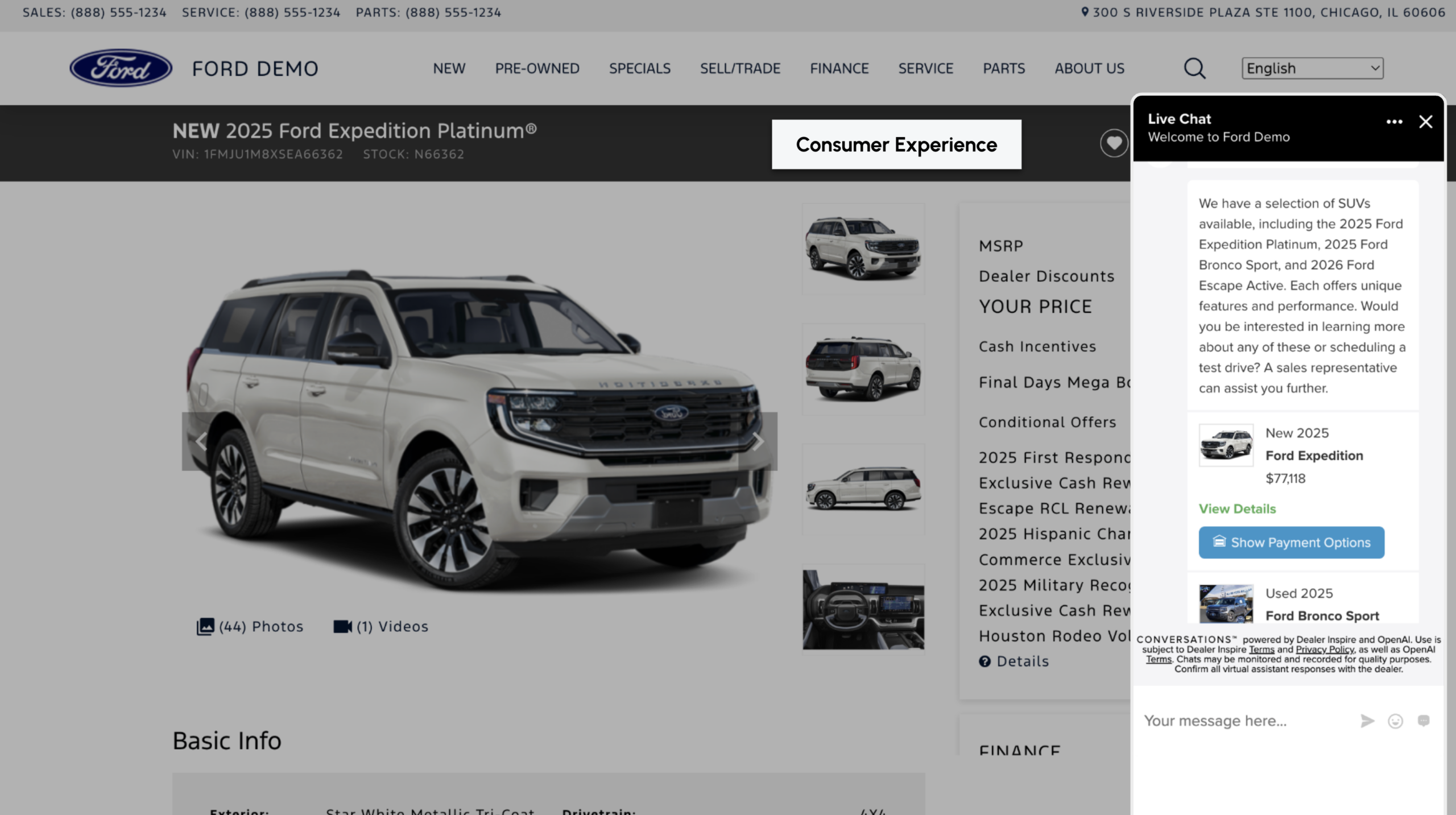 conversations Clickable links to Vehicle Detail Pages (VDPs)