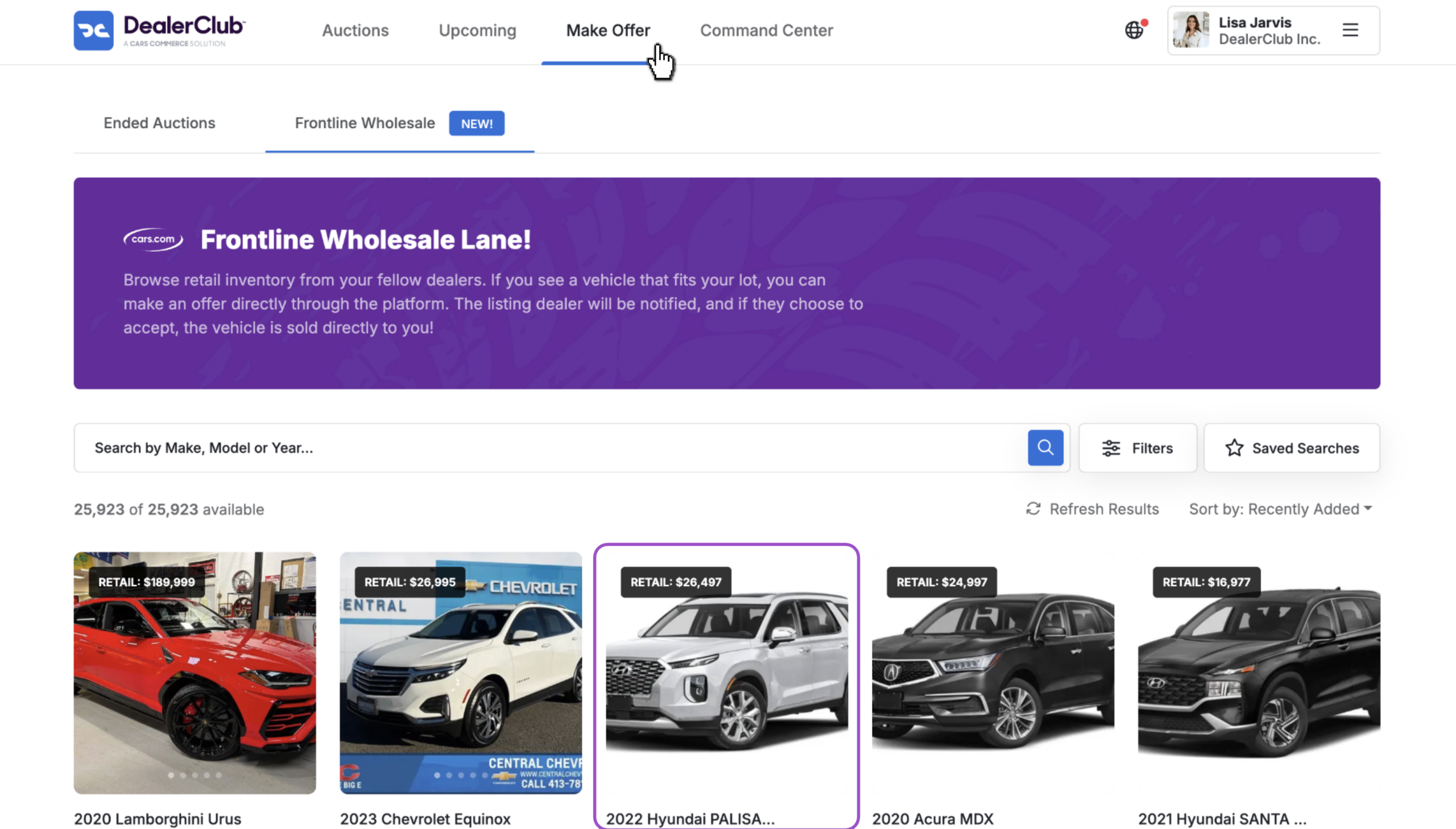 dealerClub Open a vehicle listing