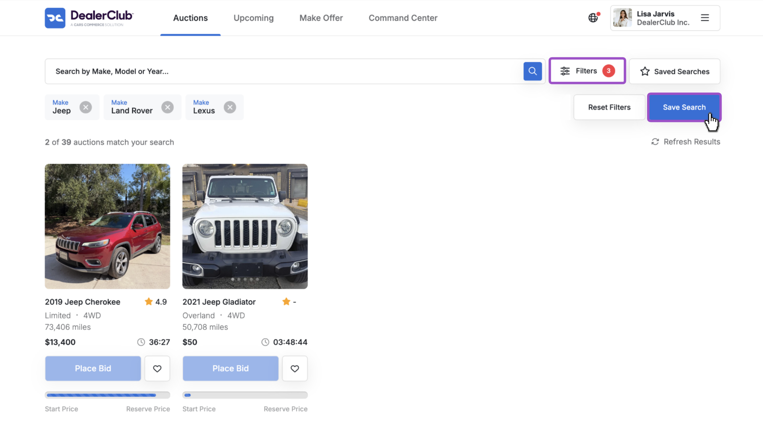 dealerclub Save your search