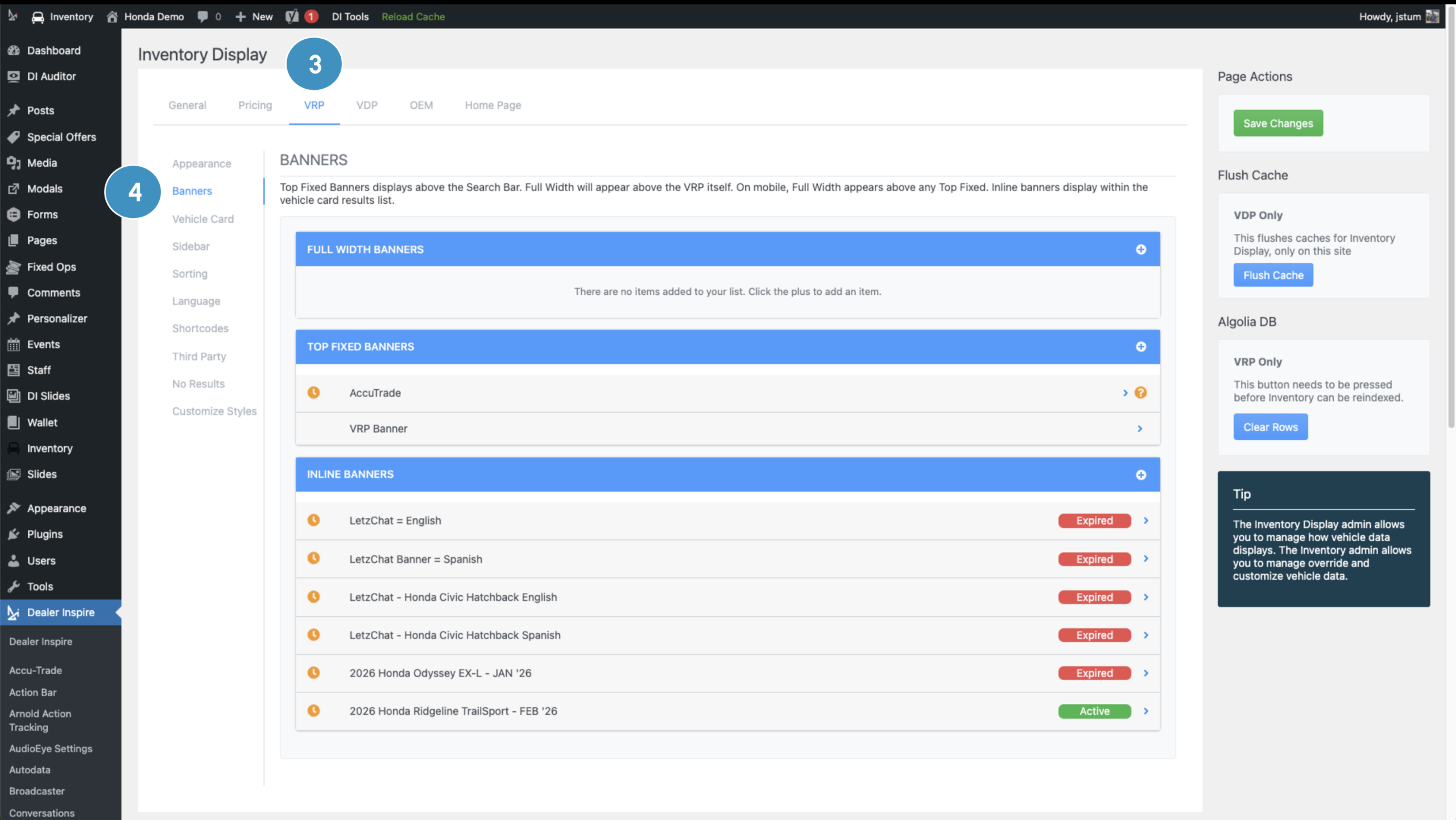 adding banners go to vrp tab  banners