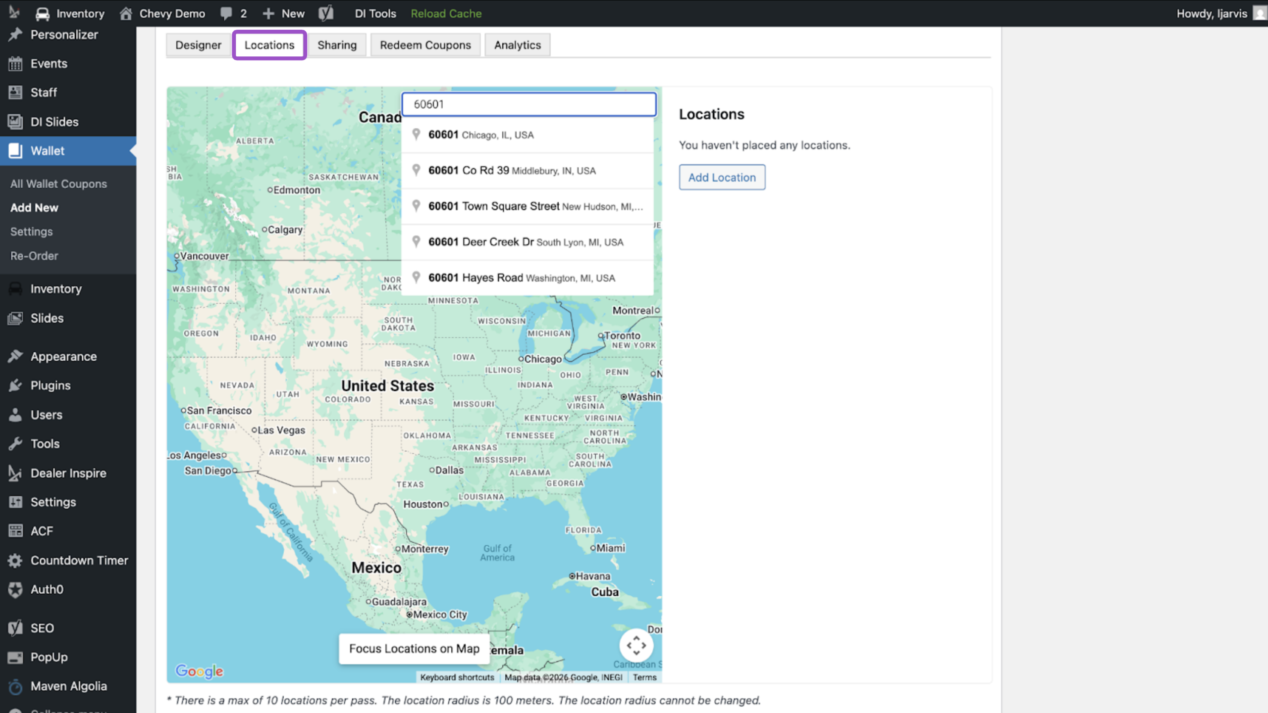 Add location geofence to wallet pass coupon