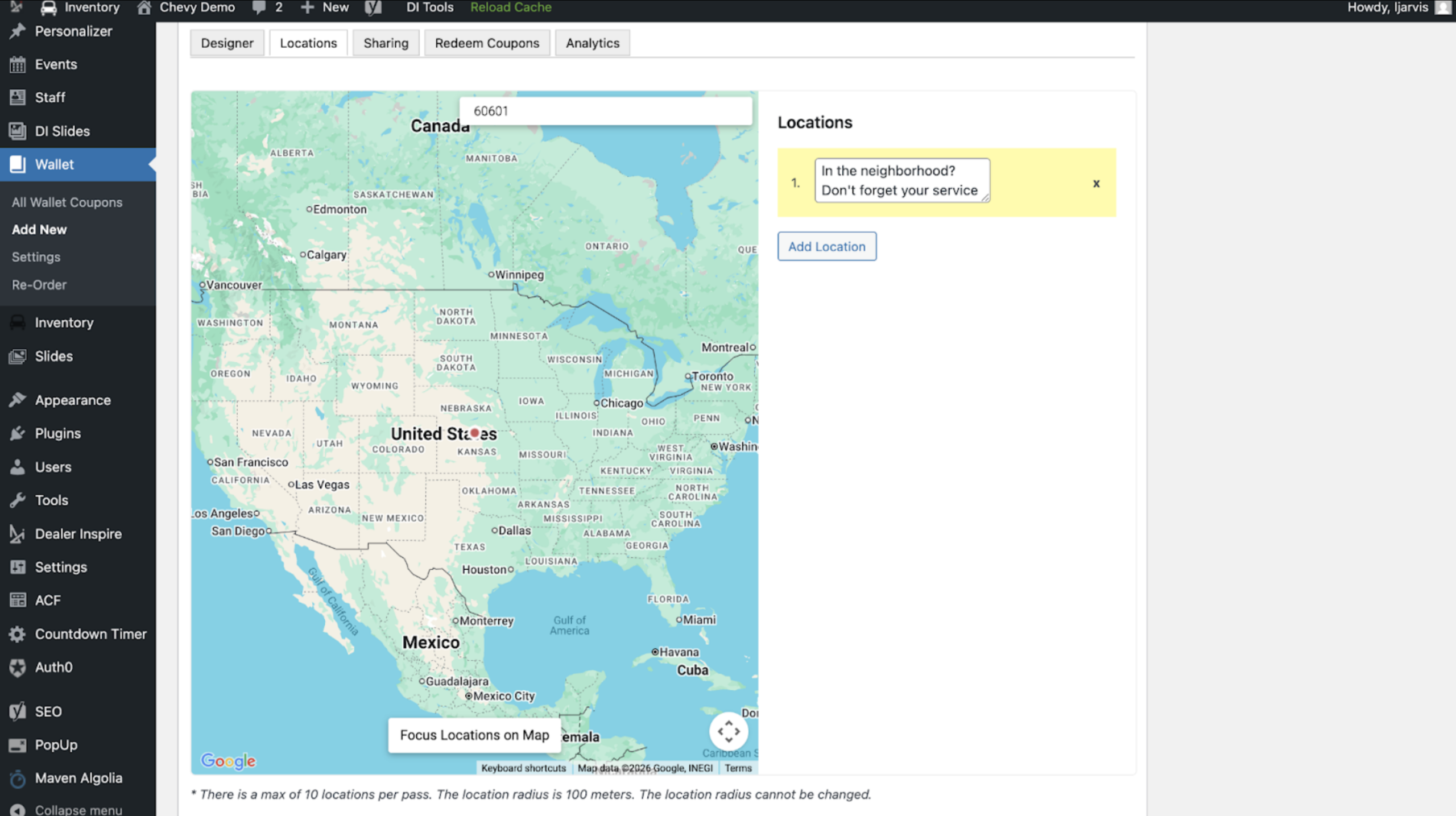Add more than 1 location to wallet