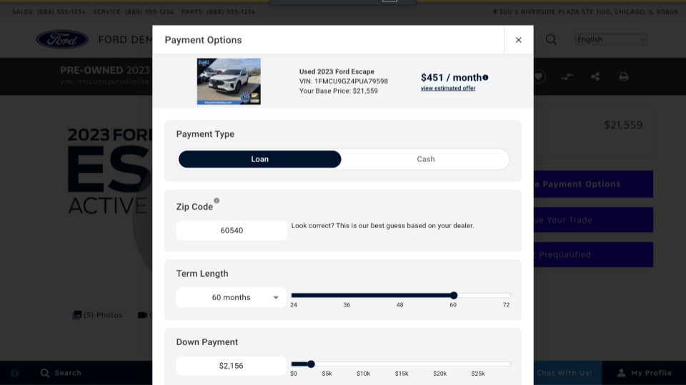 Online Shopper Customize payment