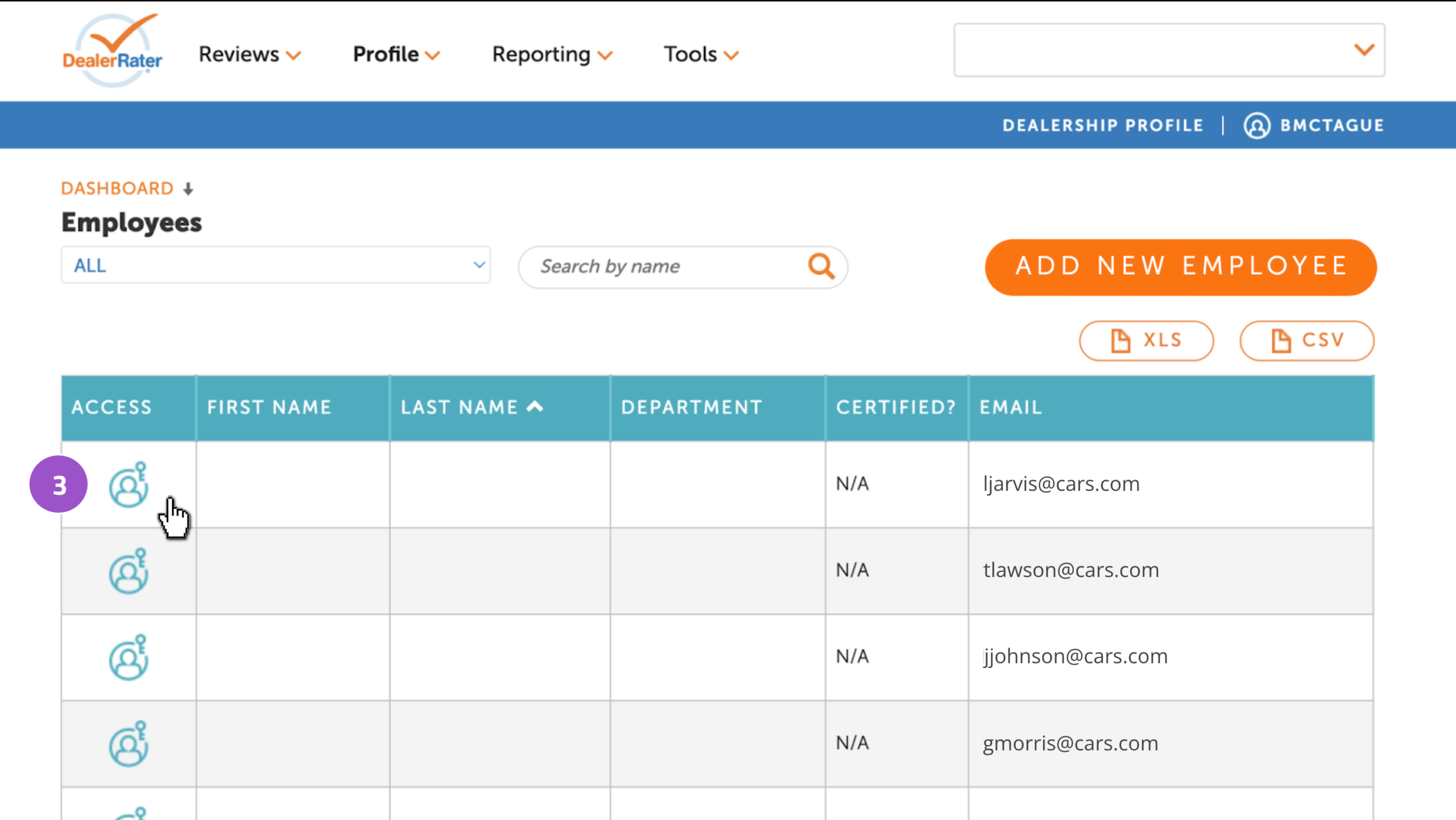 edit existing employee profile