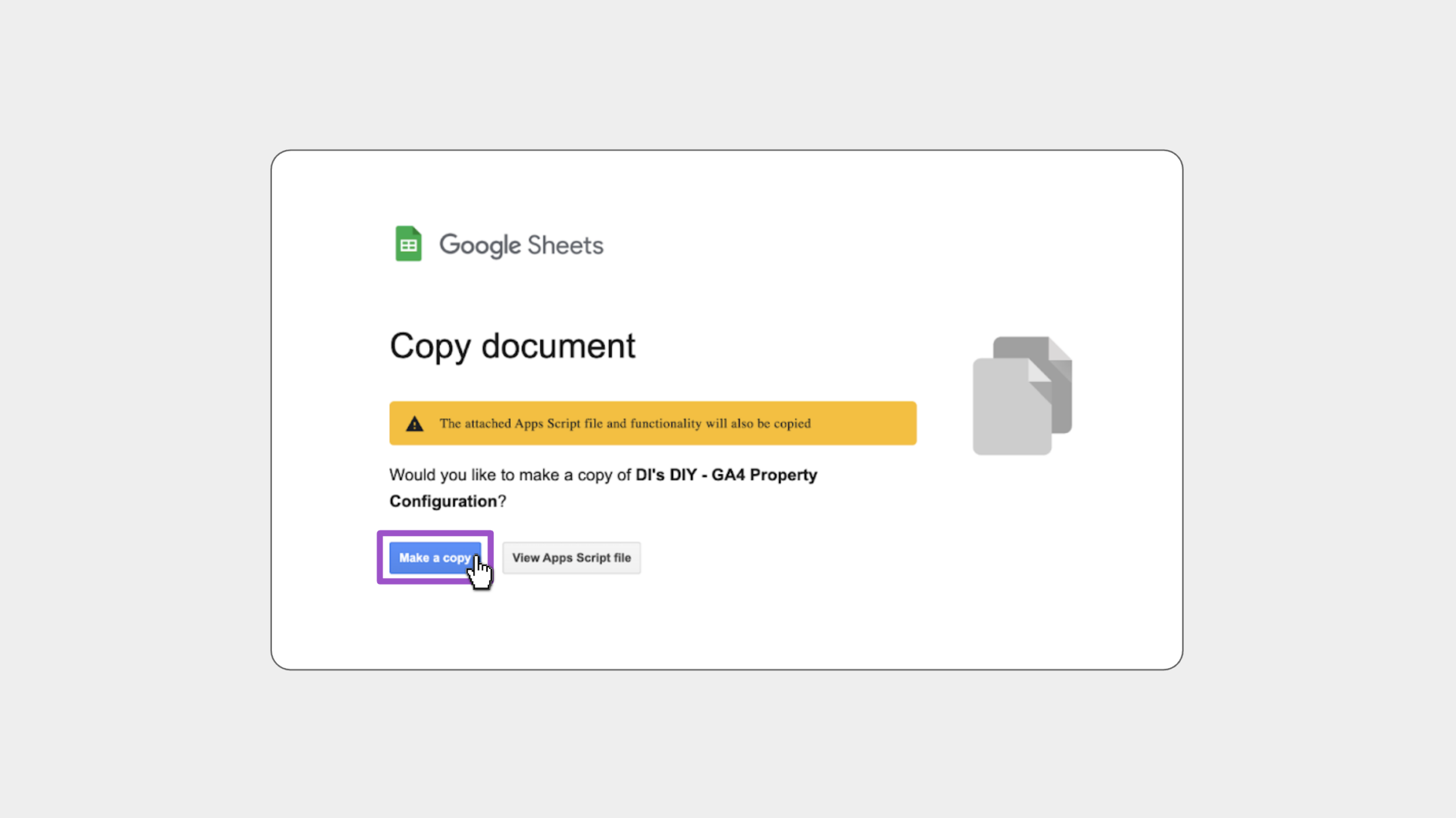Property configurator sheet