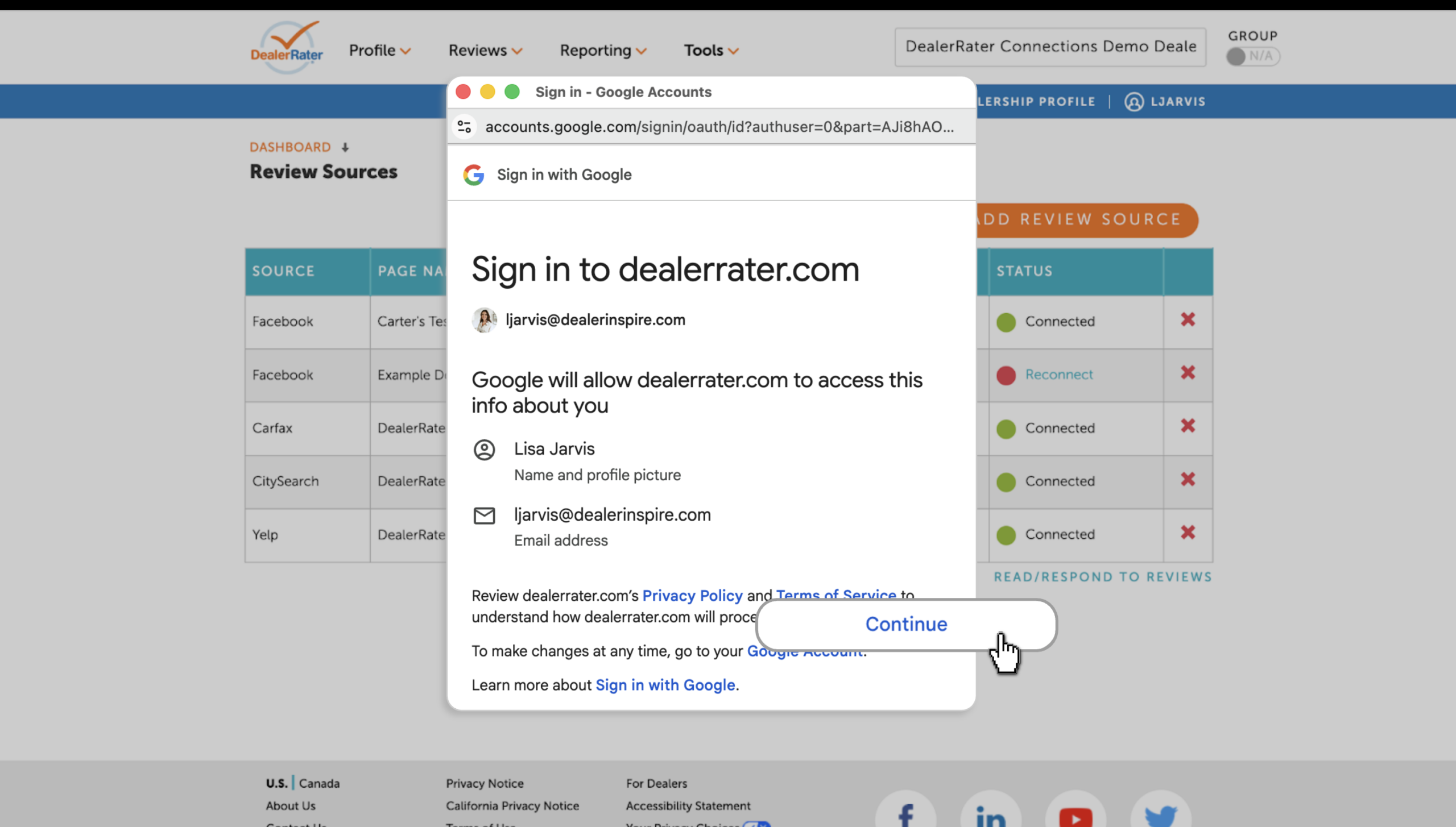 Authenticate Google