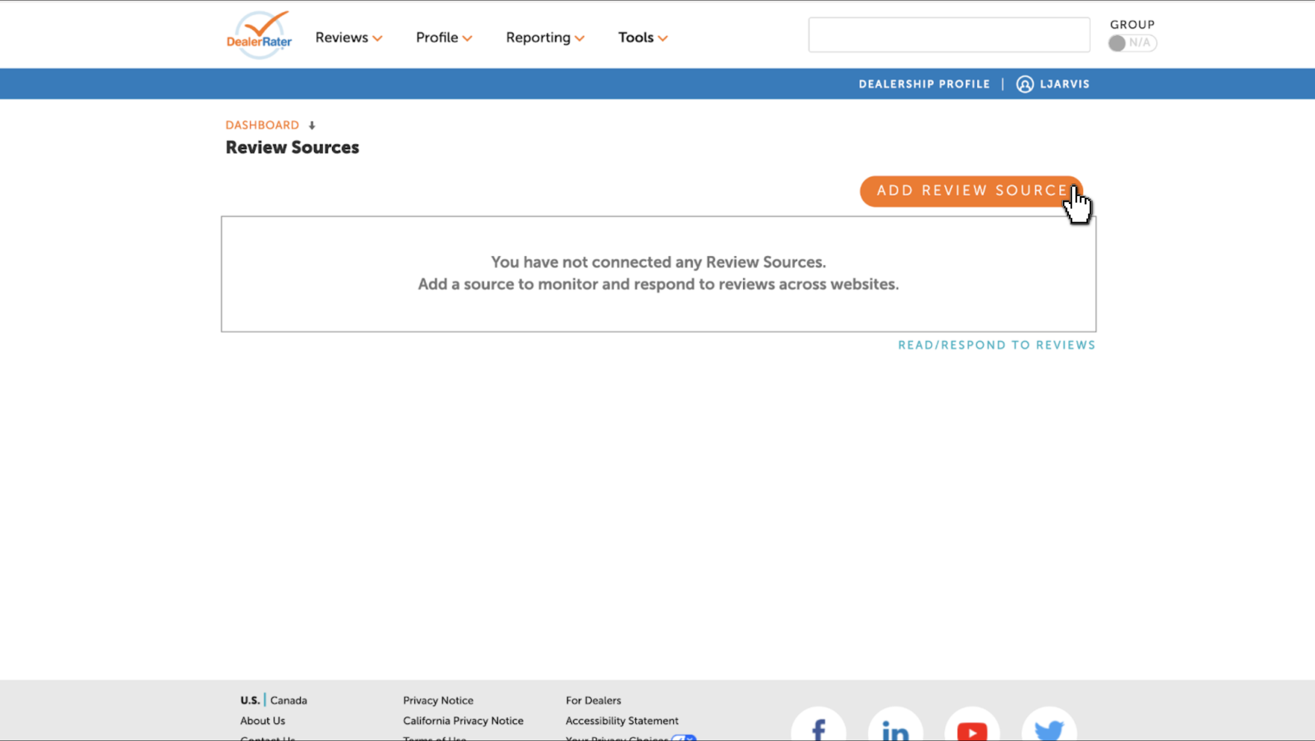 Manage review sources