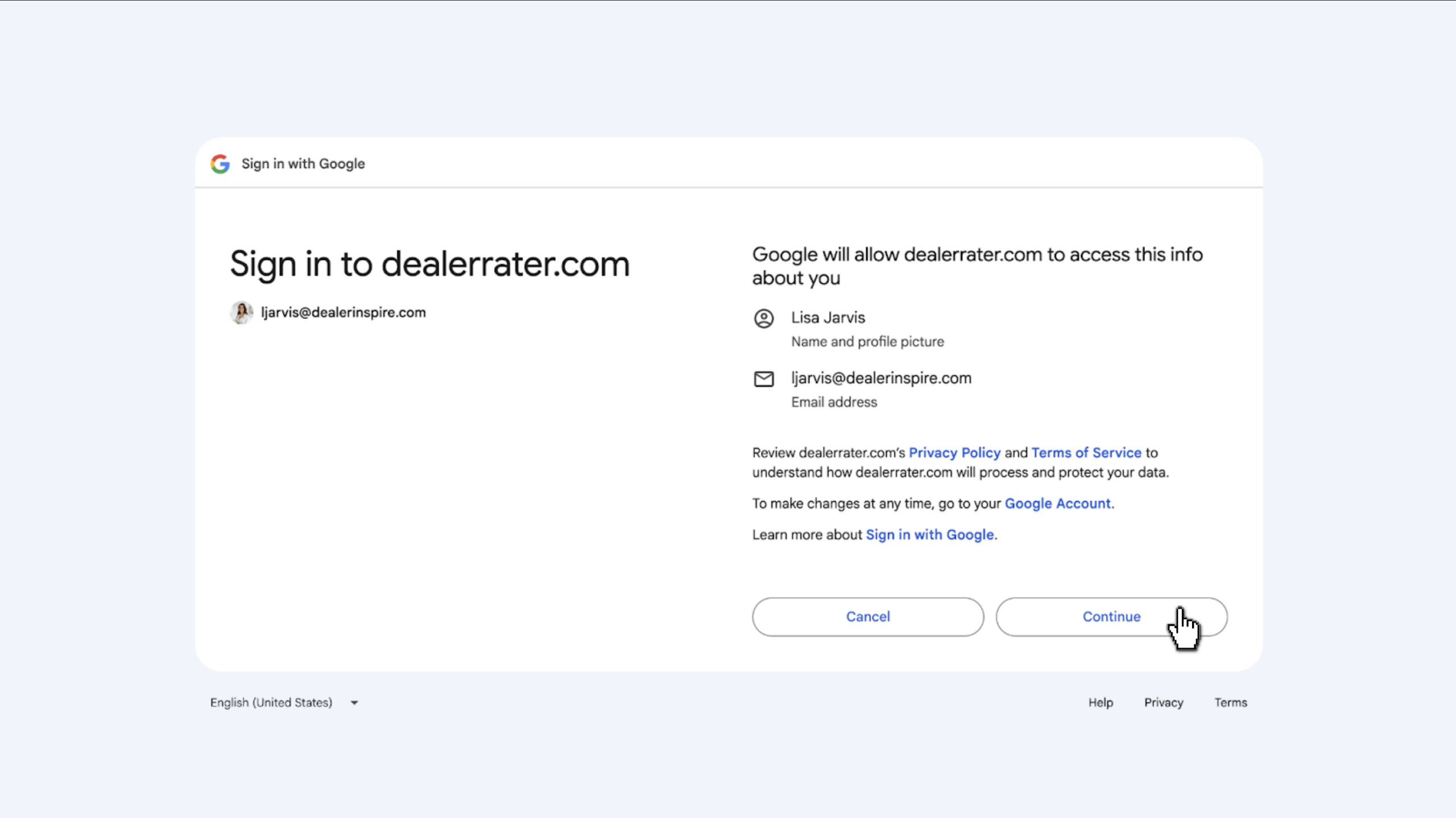 Authenticate Google