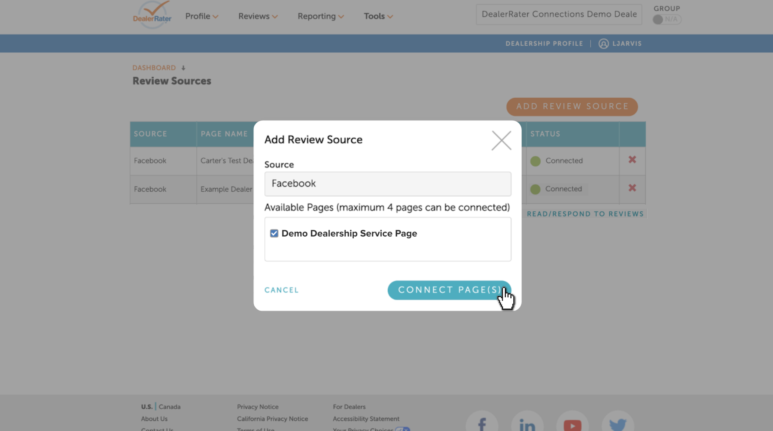Select Facebook Pages