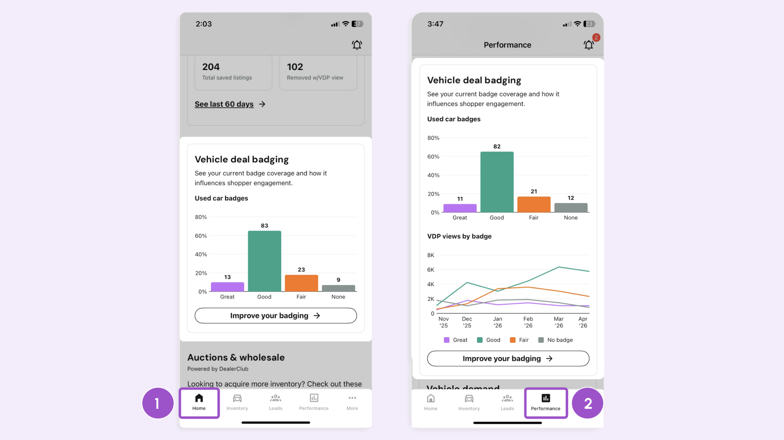 dealer app deal badging