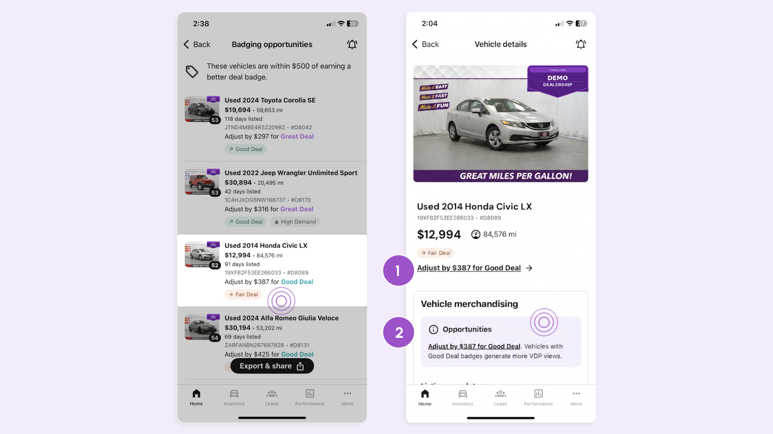 Improve deal badging