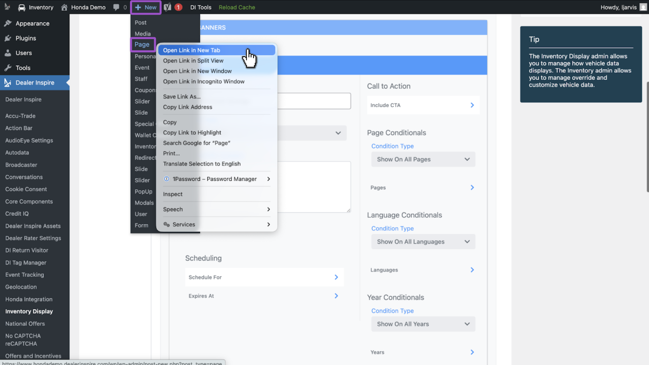 Open page in new tab