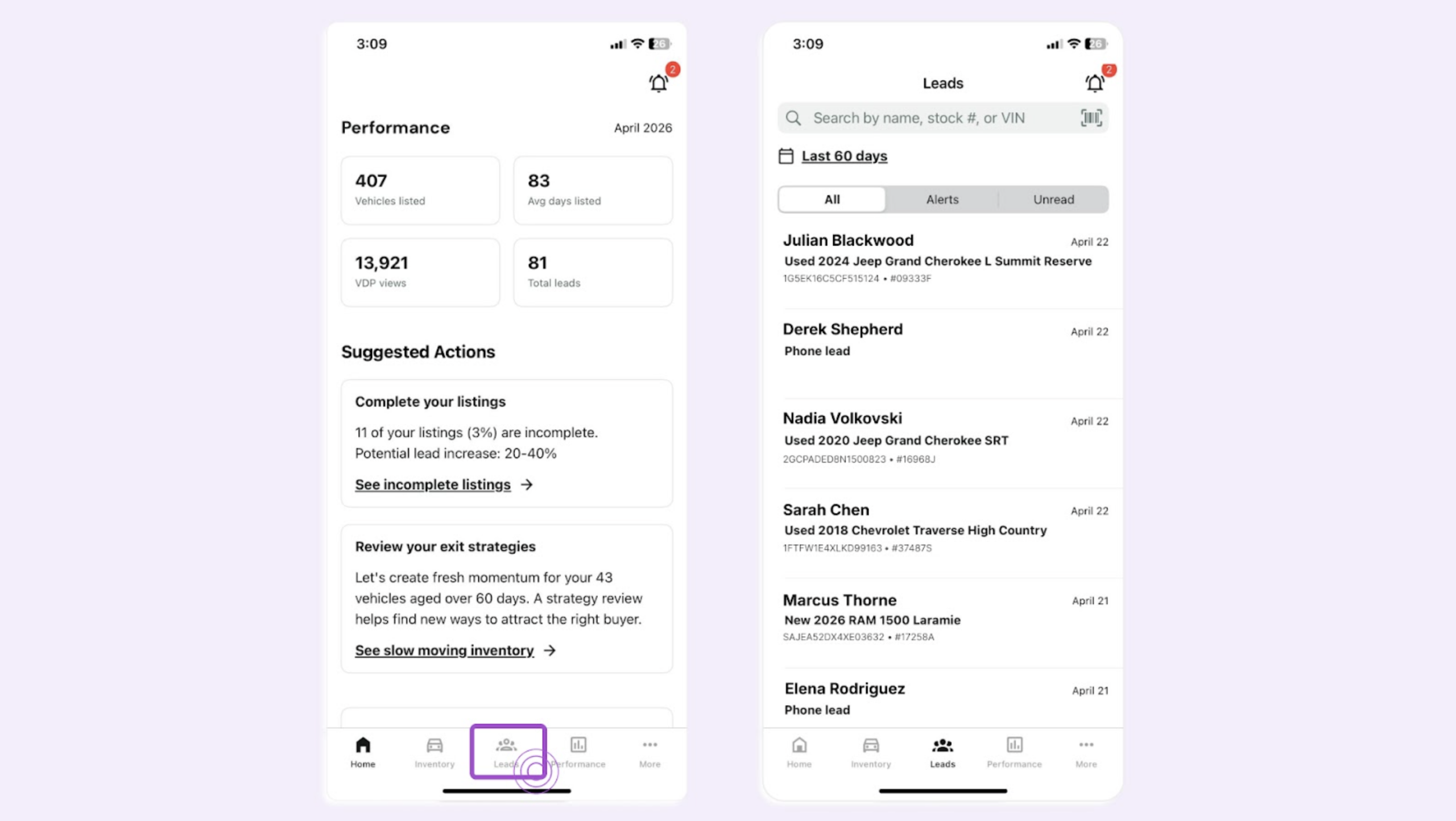 Dealer App leads