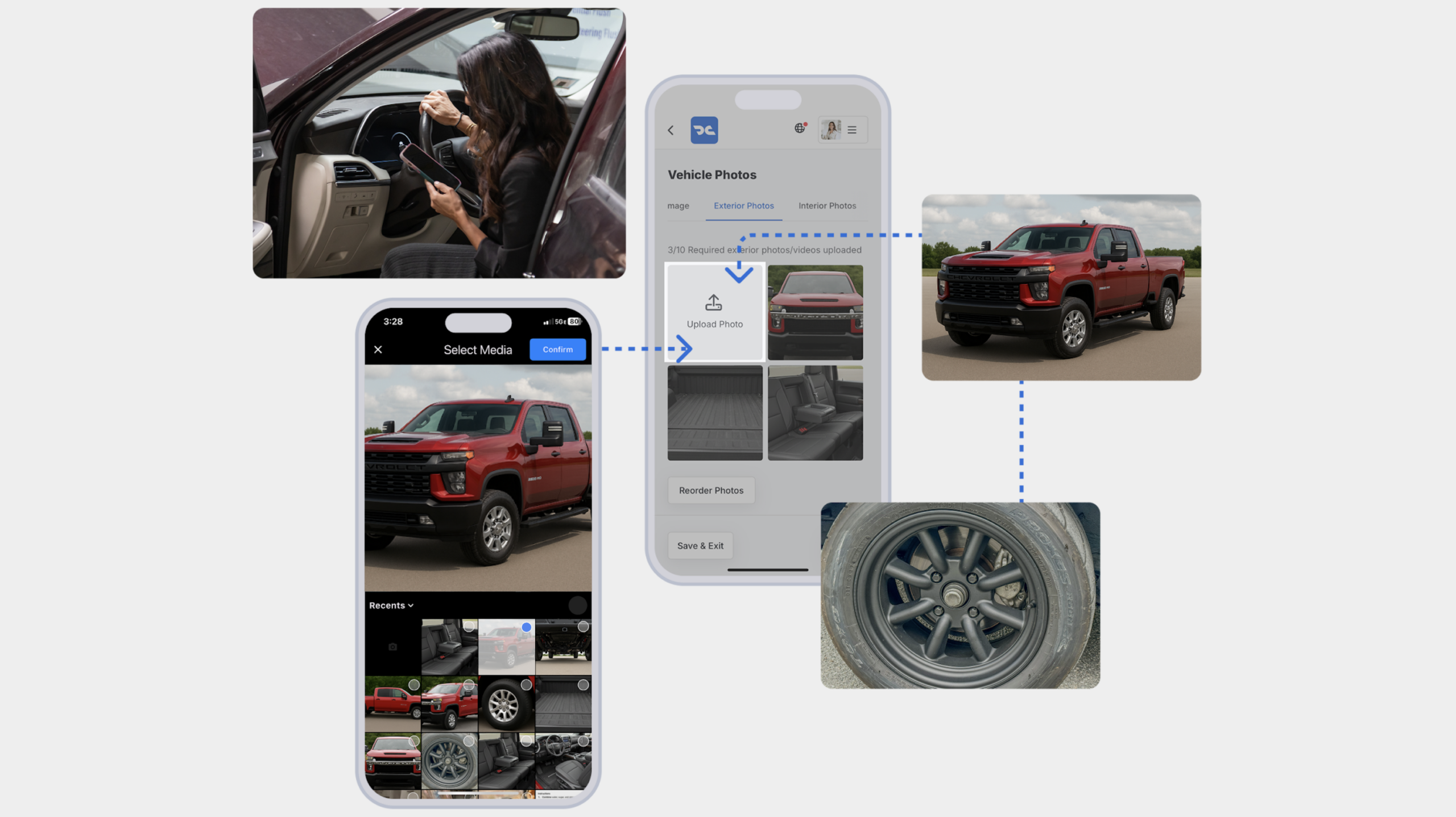 Uploading photos with app