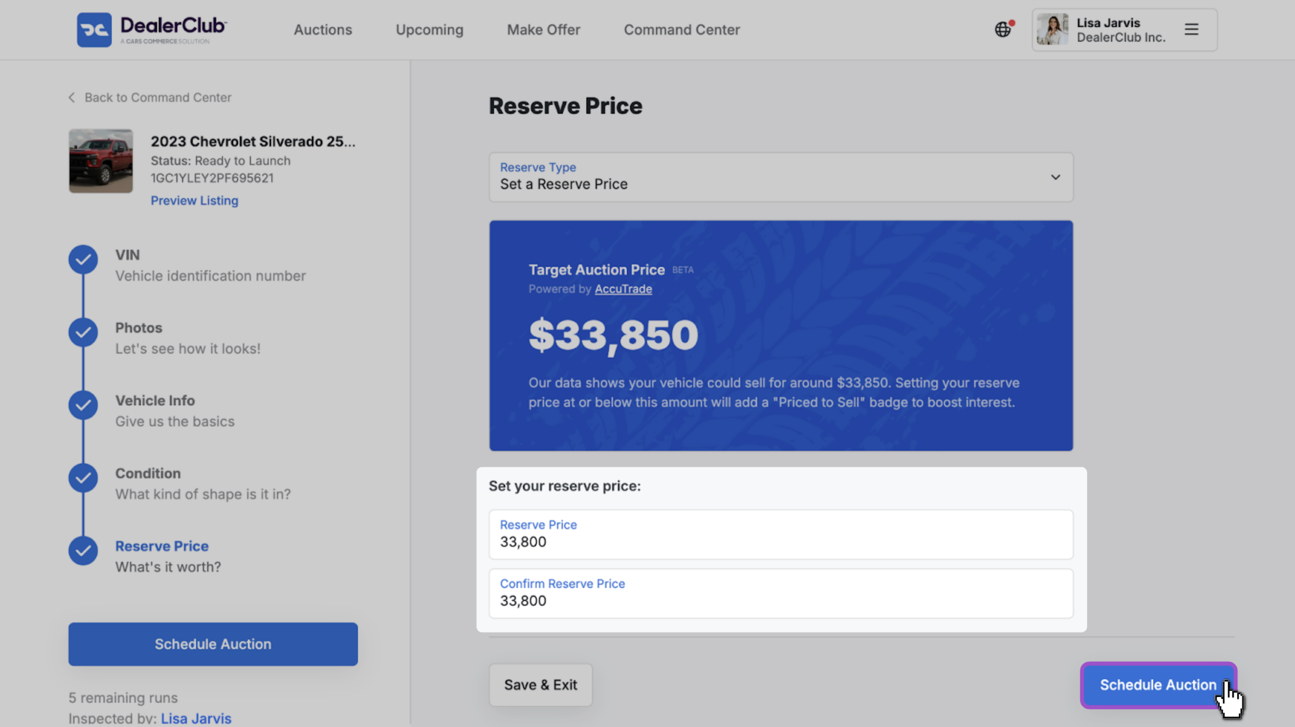 reserve price