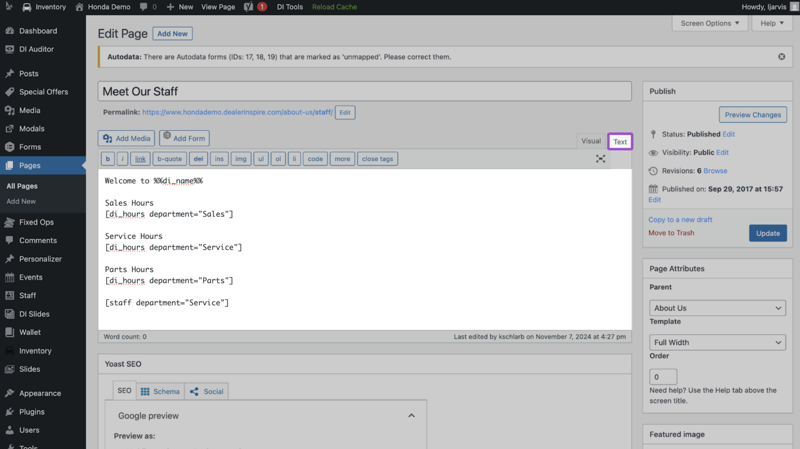 paste shortcode