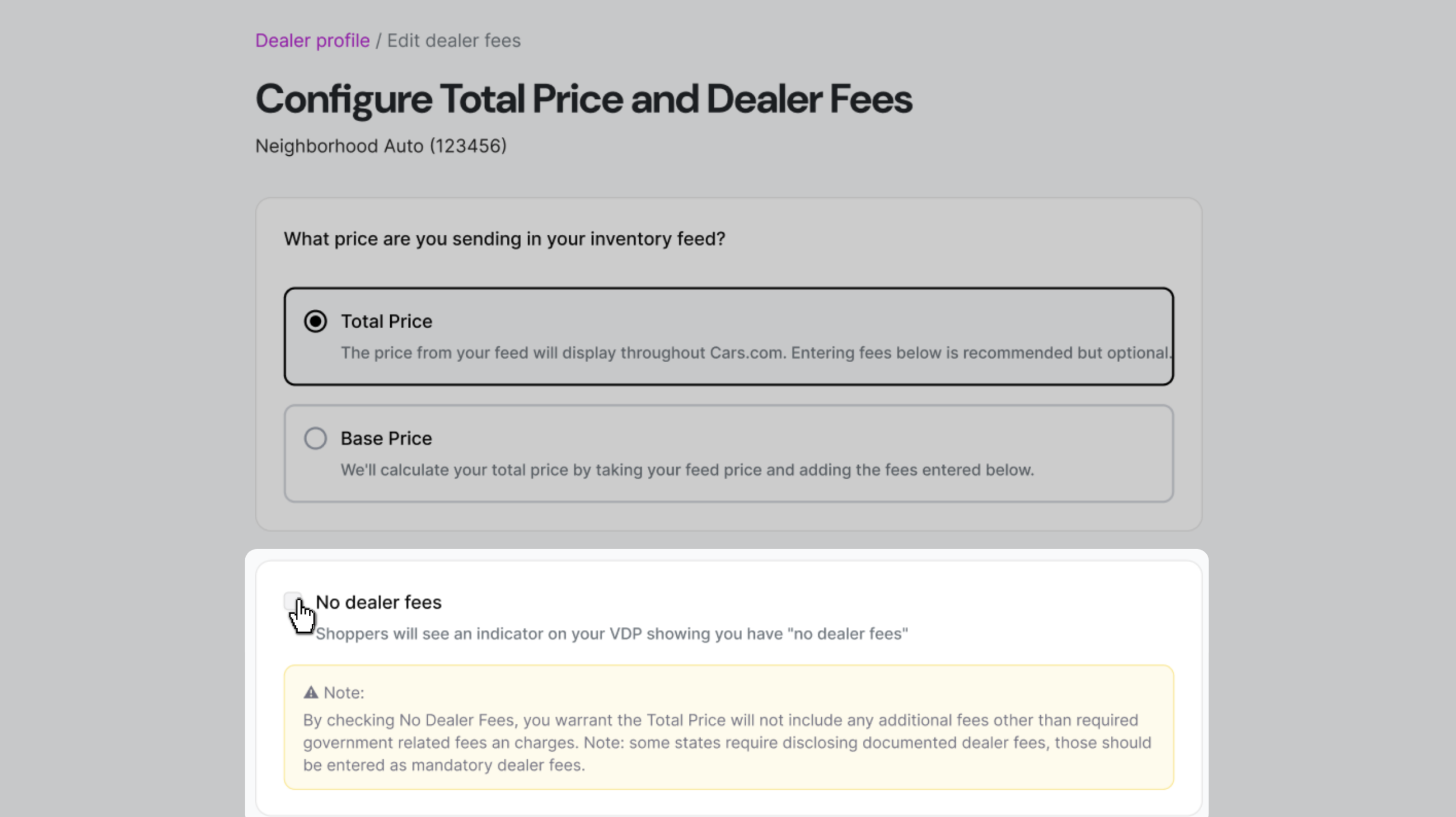no dealer fees