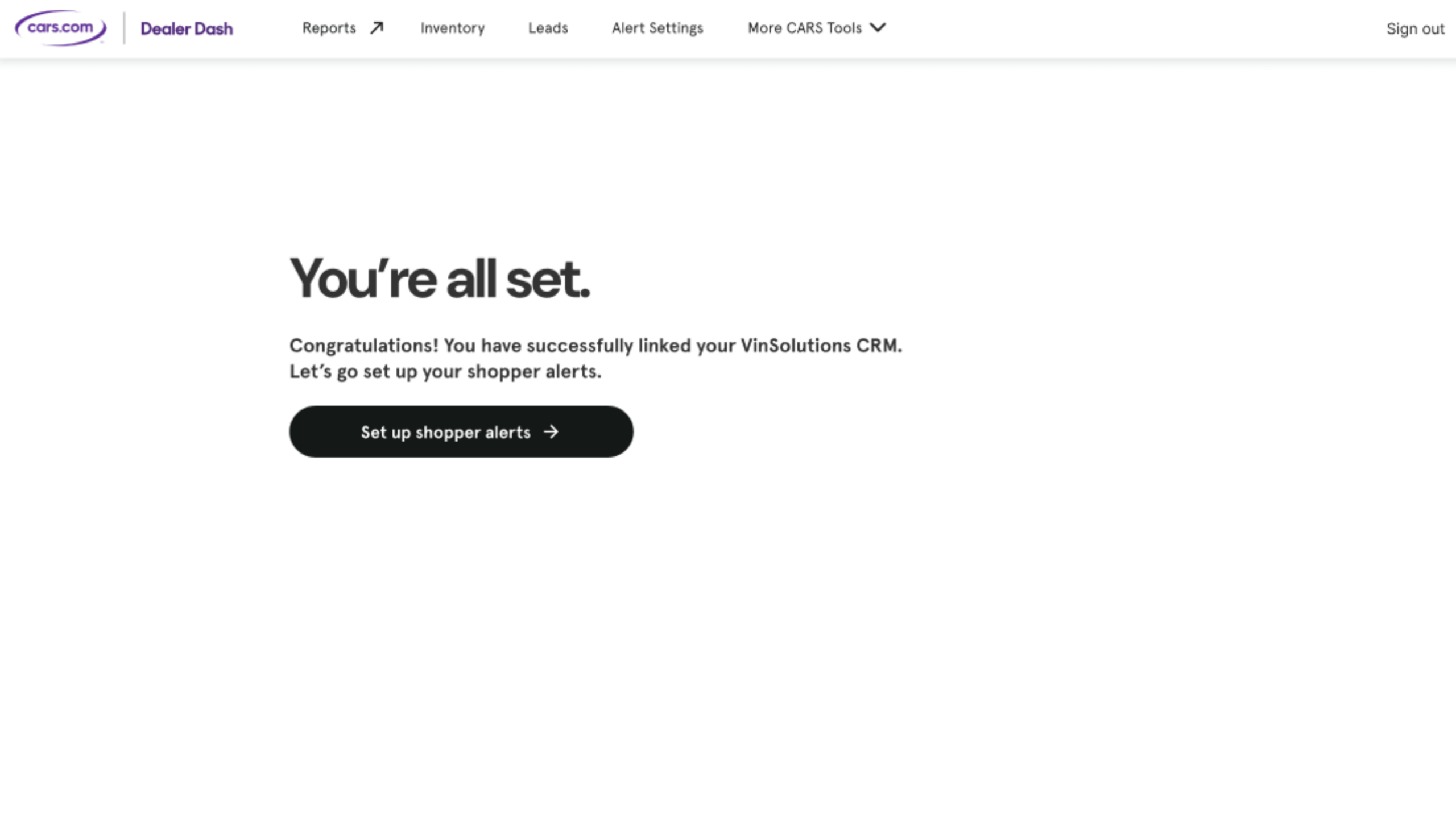 You're all set confirmation