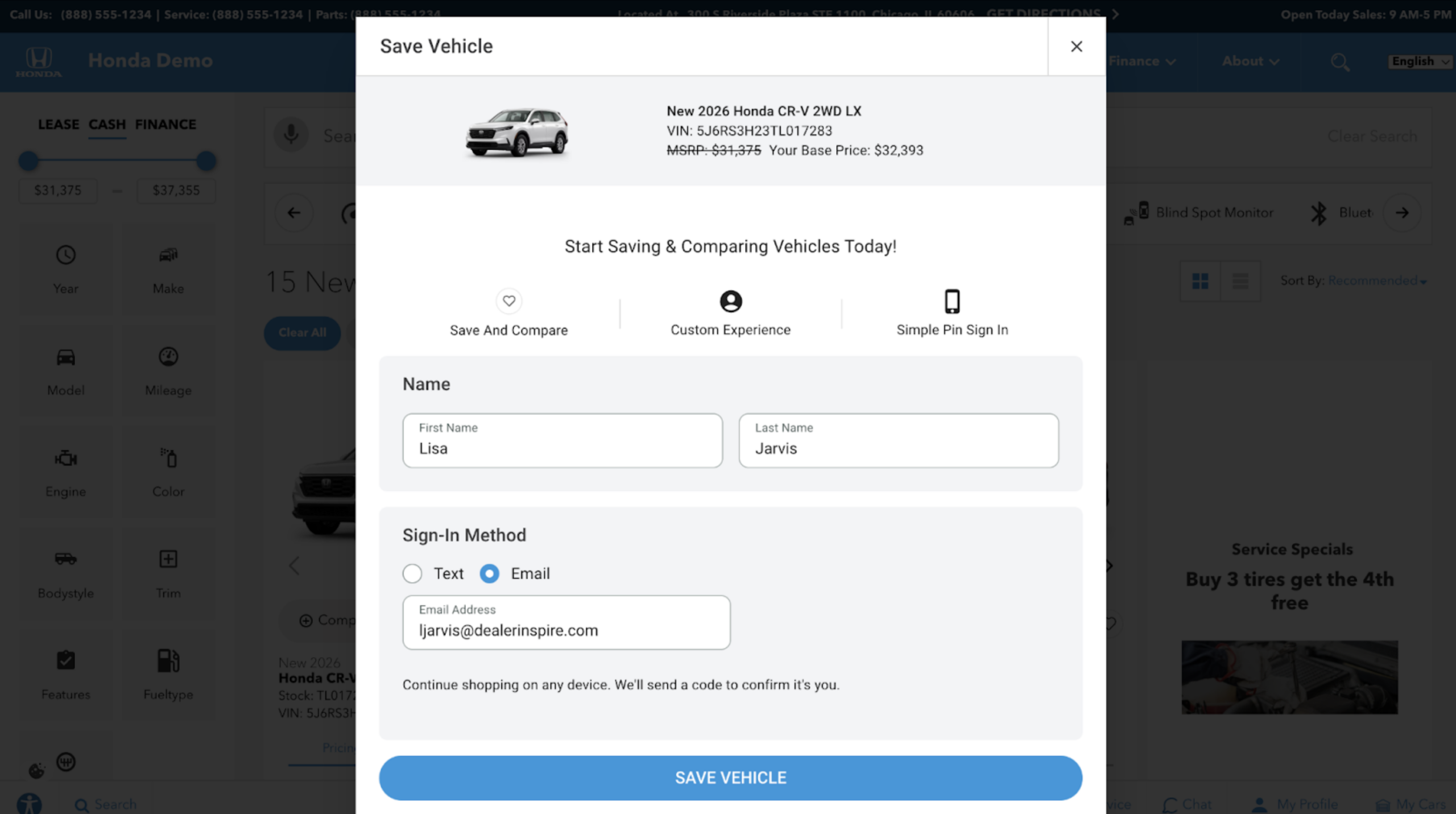 Save & Compare profile