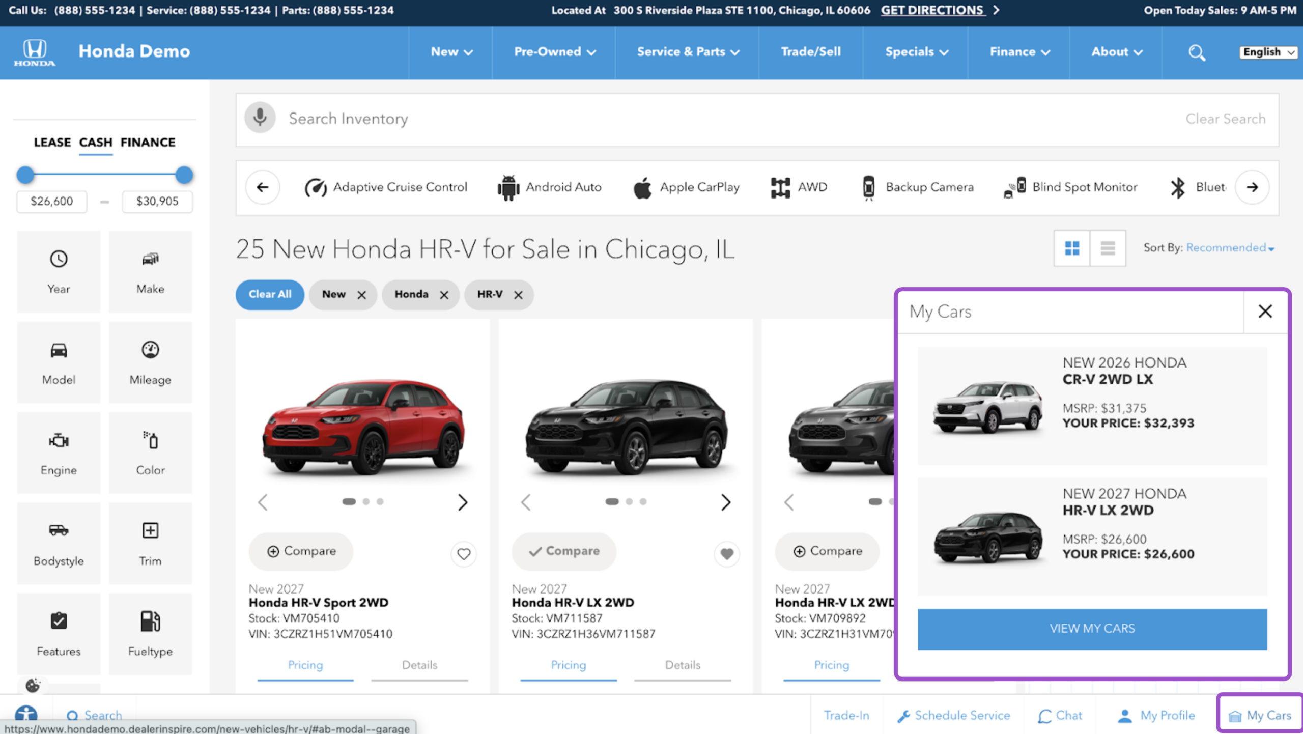 Save & Compare My Cars