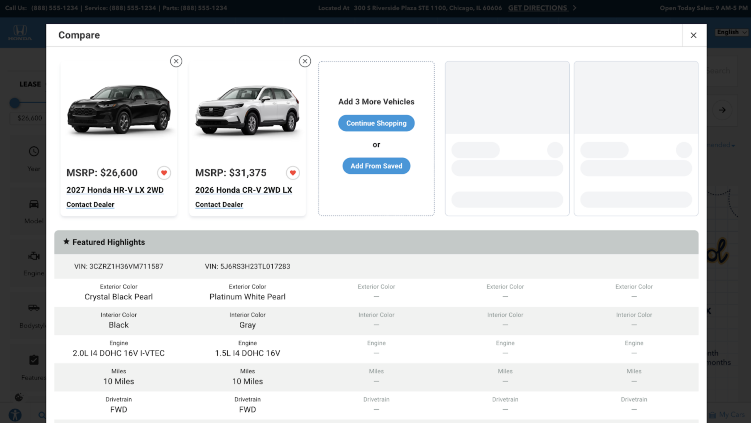 Compare Vehicle Features