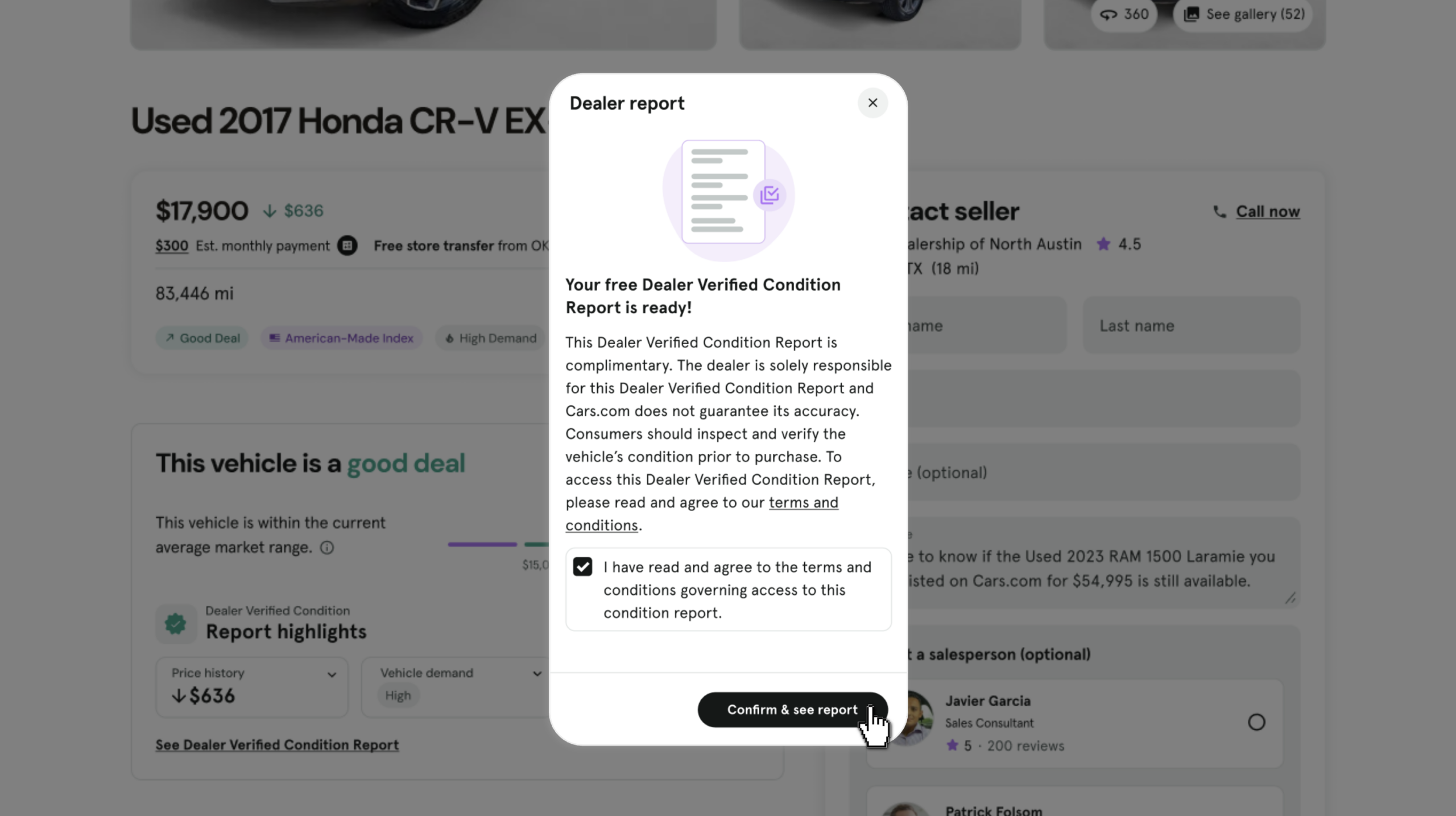 Confirm & See Report