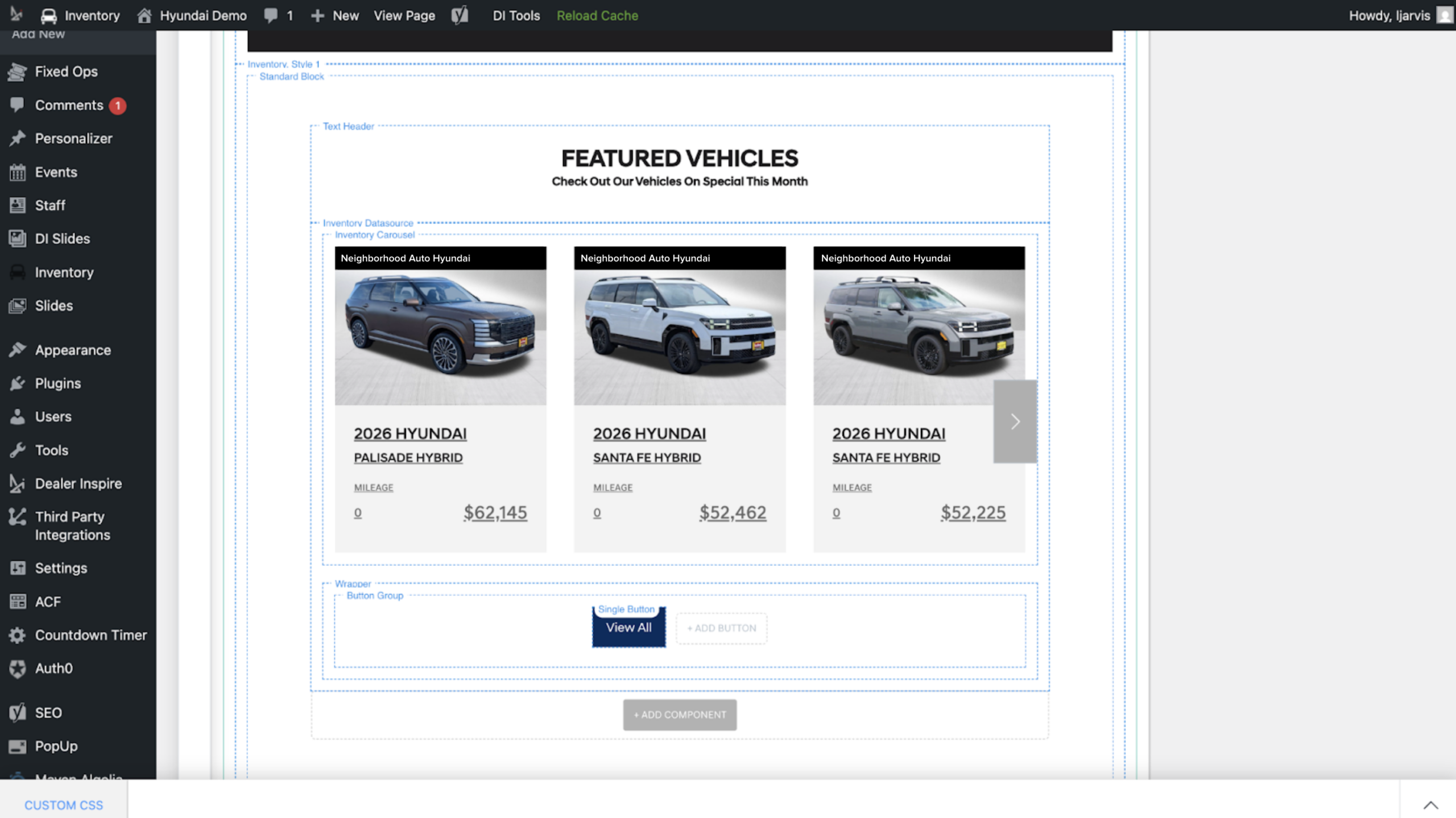 Featured vehicles block