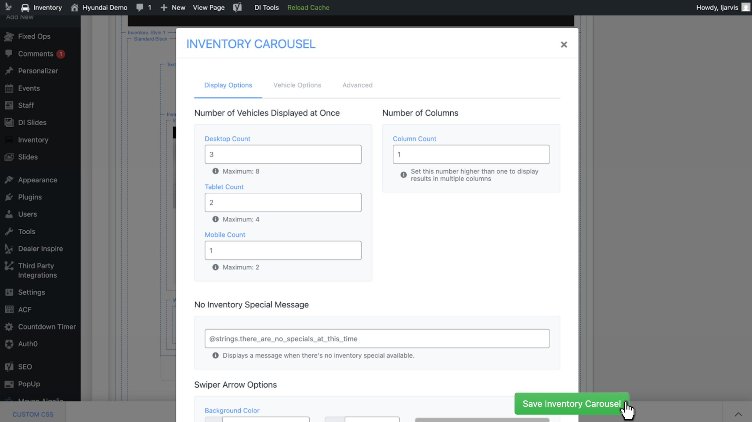 Customize settings