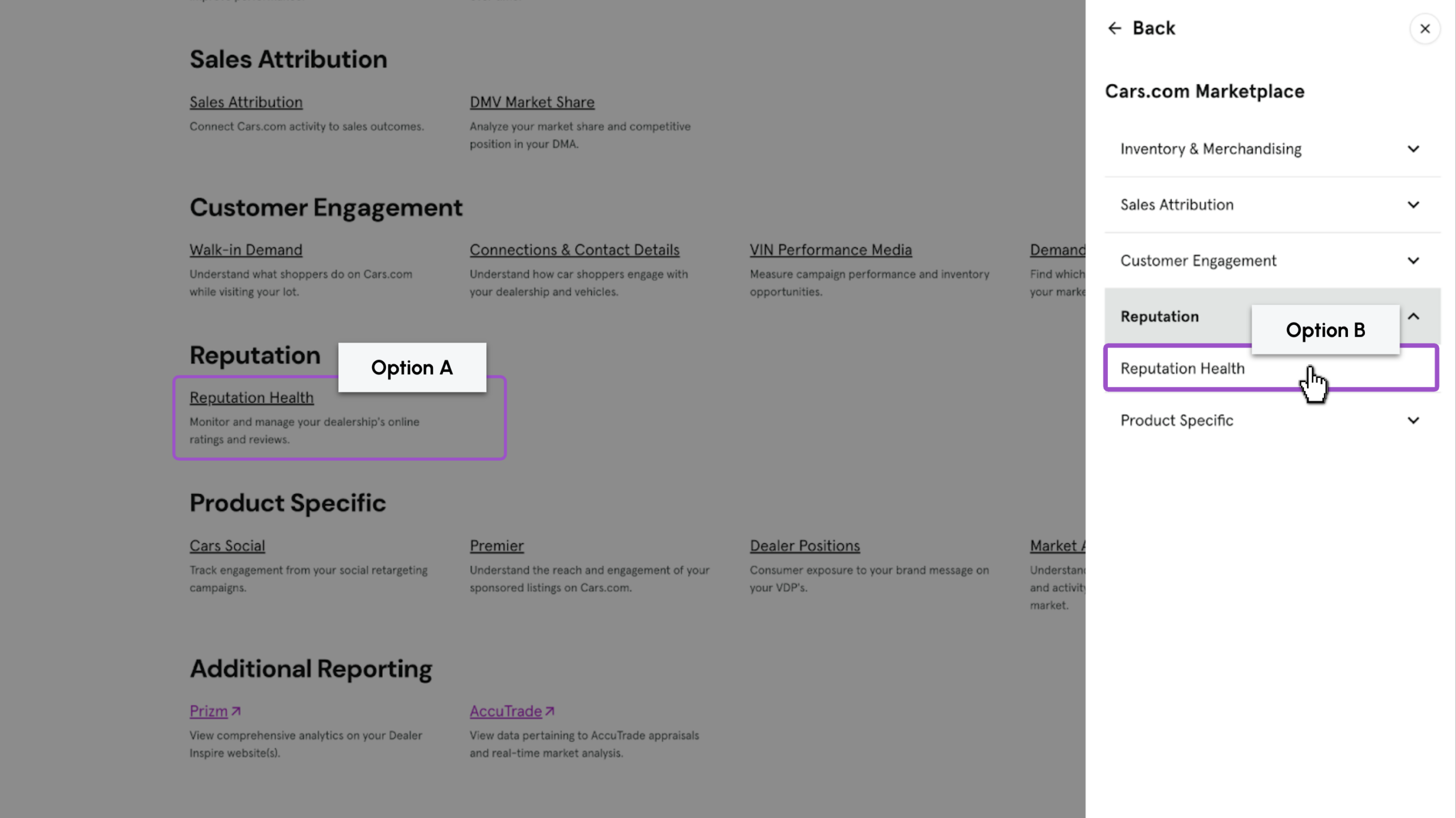Reporting screen reputation