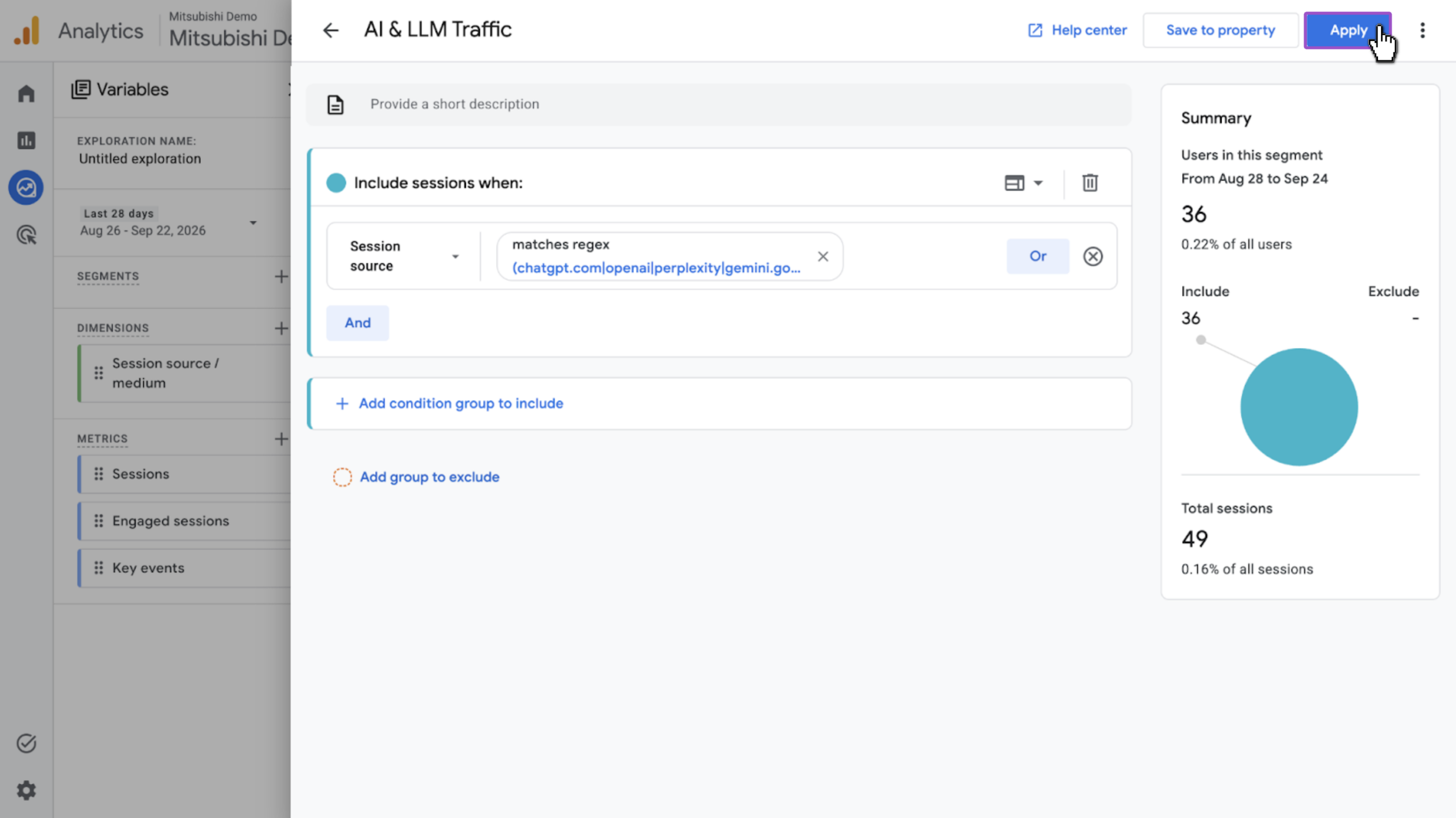 Apply segment changes