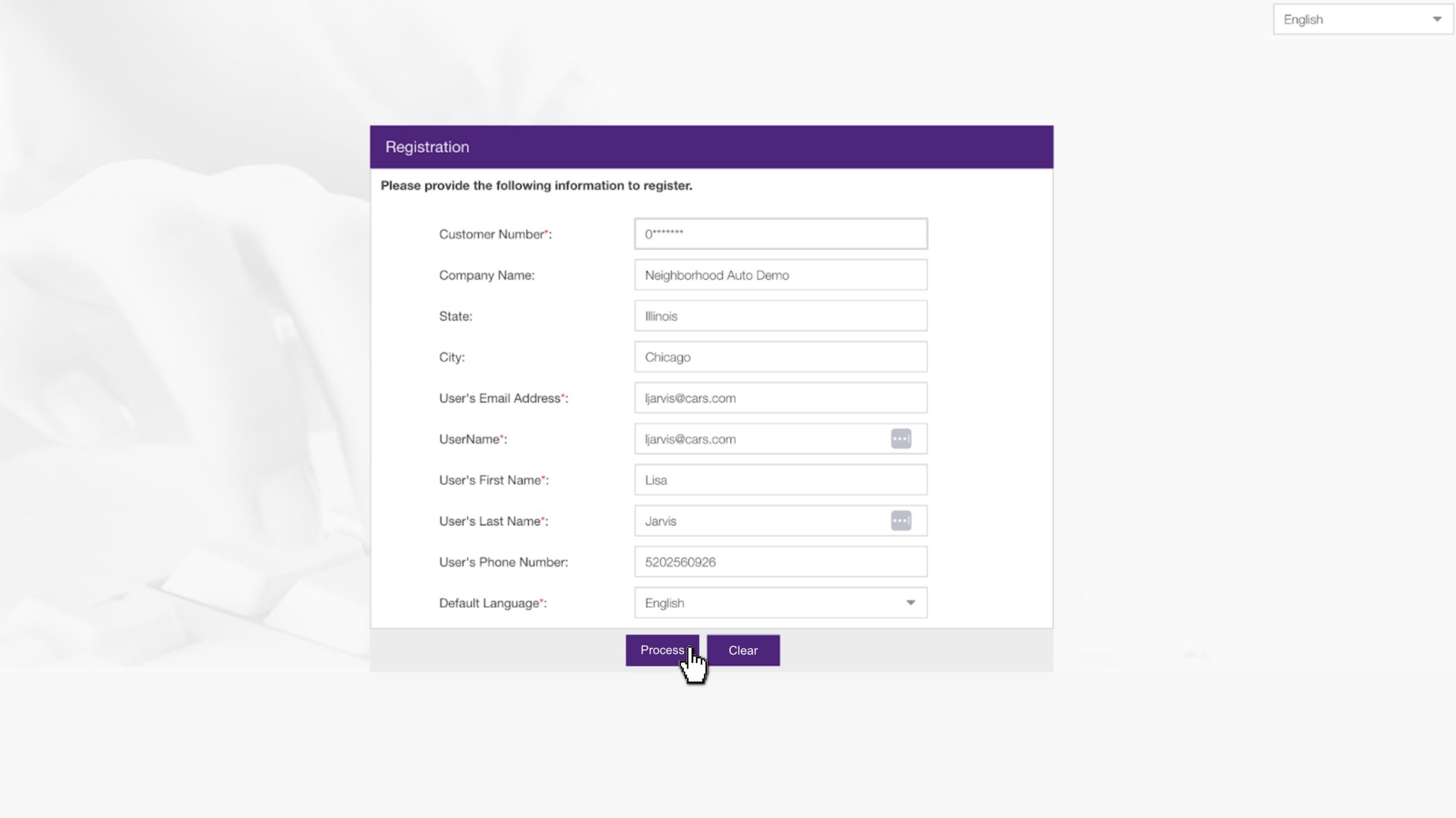 Registration details