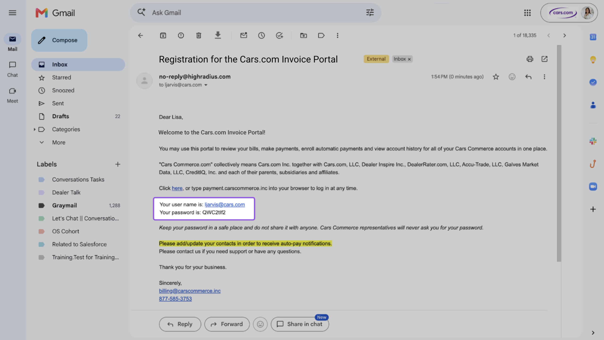 Email credentials